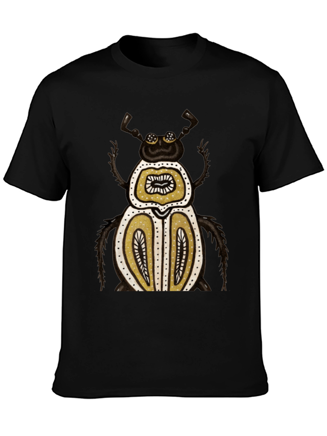 Unique Beetle Graphic Tee - Black Cotton T-Shirt
