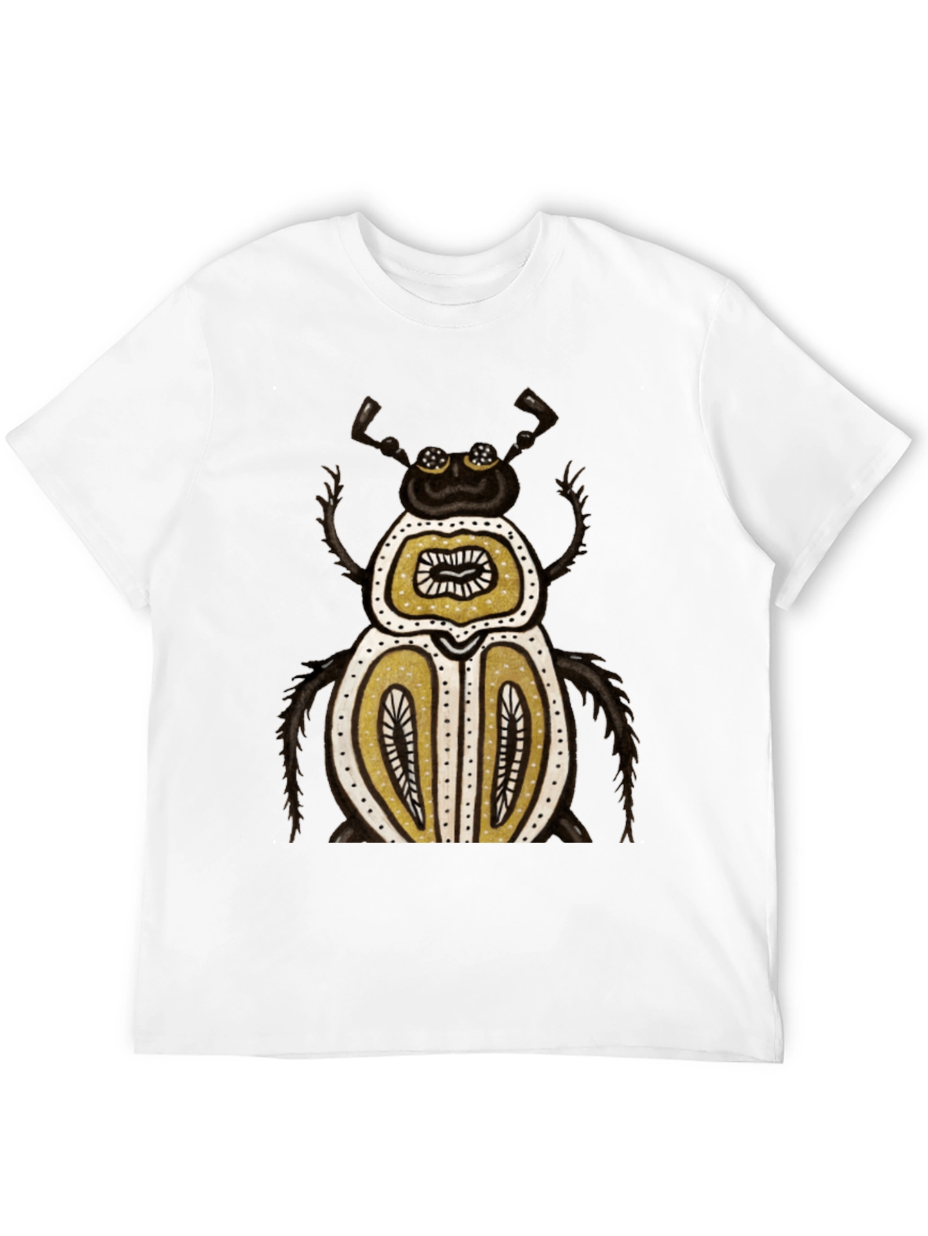 Unique Beetle Graphic Tee - Black Cotton T-Shirt