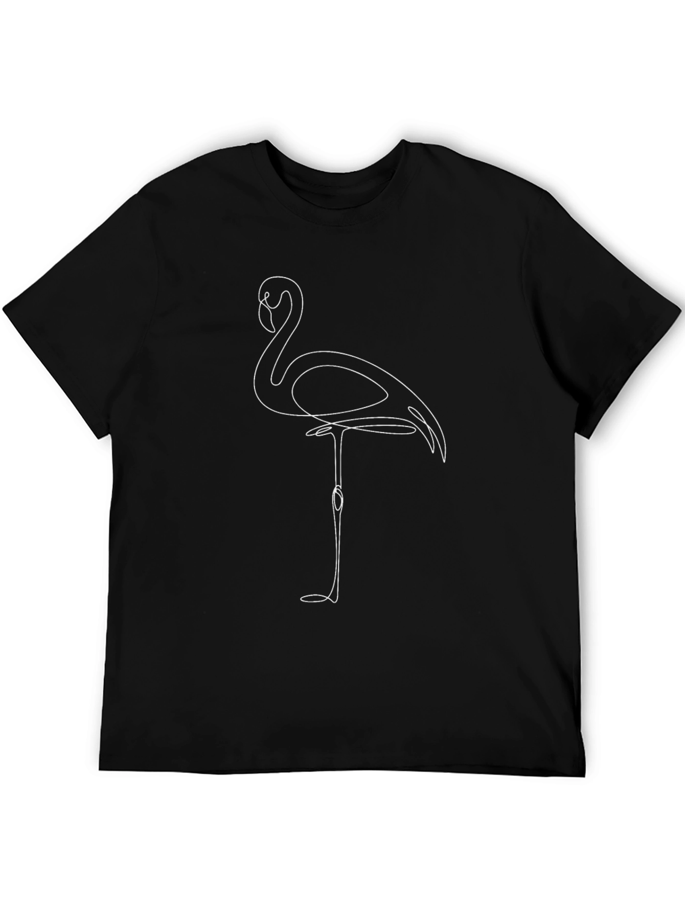 Minimalist Flamingo T-Shirt - Black Cotton Tee