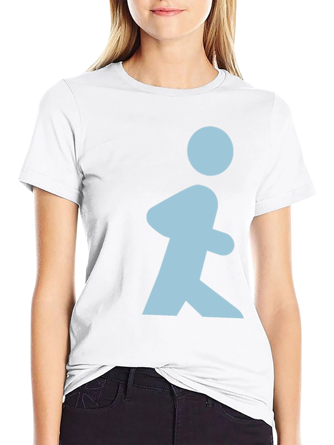 Walking Man Graphic T-Shirt - Black