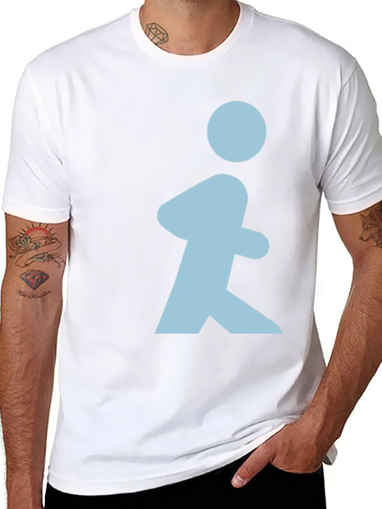 Walking Man Graphic T-Shirt - Black