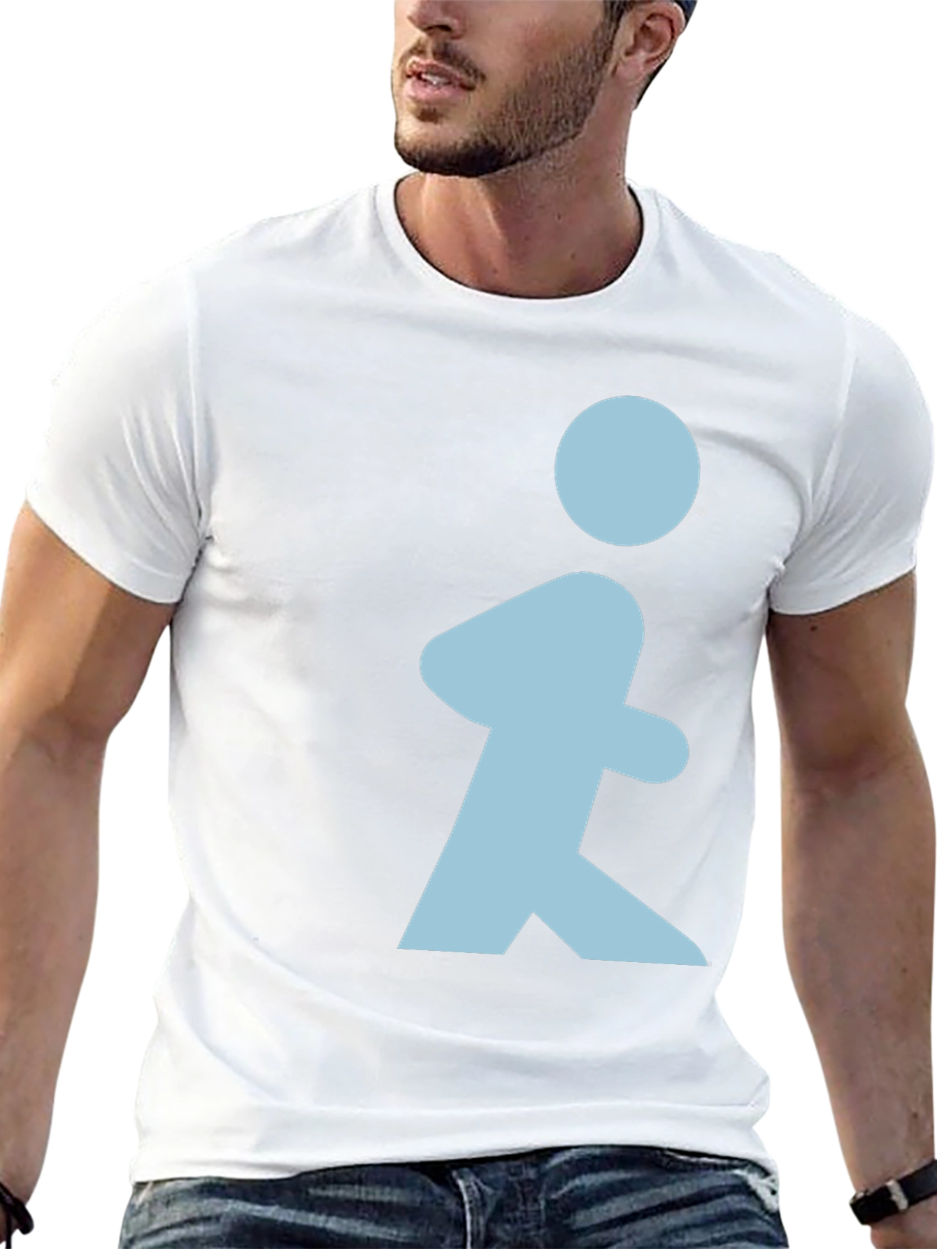 Walking Man Graphic T-Shirt - Black