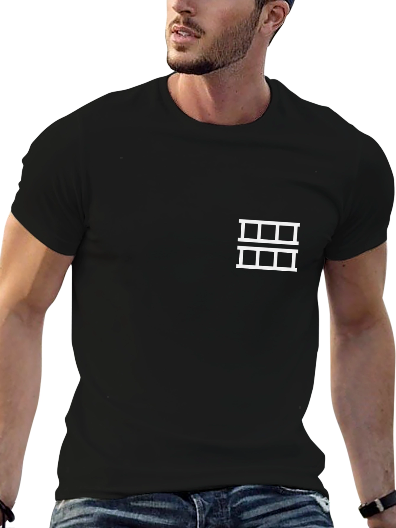 Film Reel Graphic Tee - Black Cotton T-Shirt