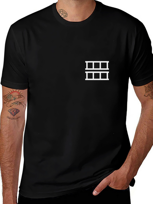 Film Reel Graphic Tee - Black Cotton T-Shirt