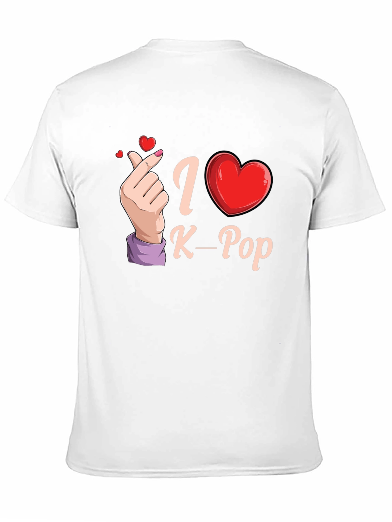 I Love K-Pop Heart Hand Black T-Shirt