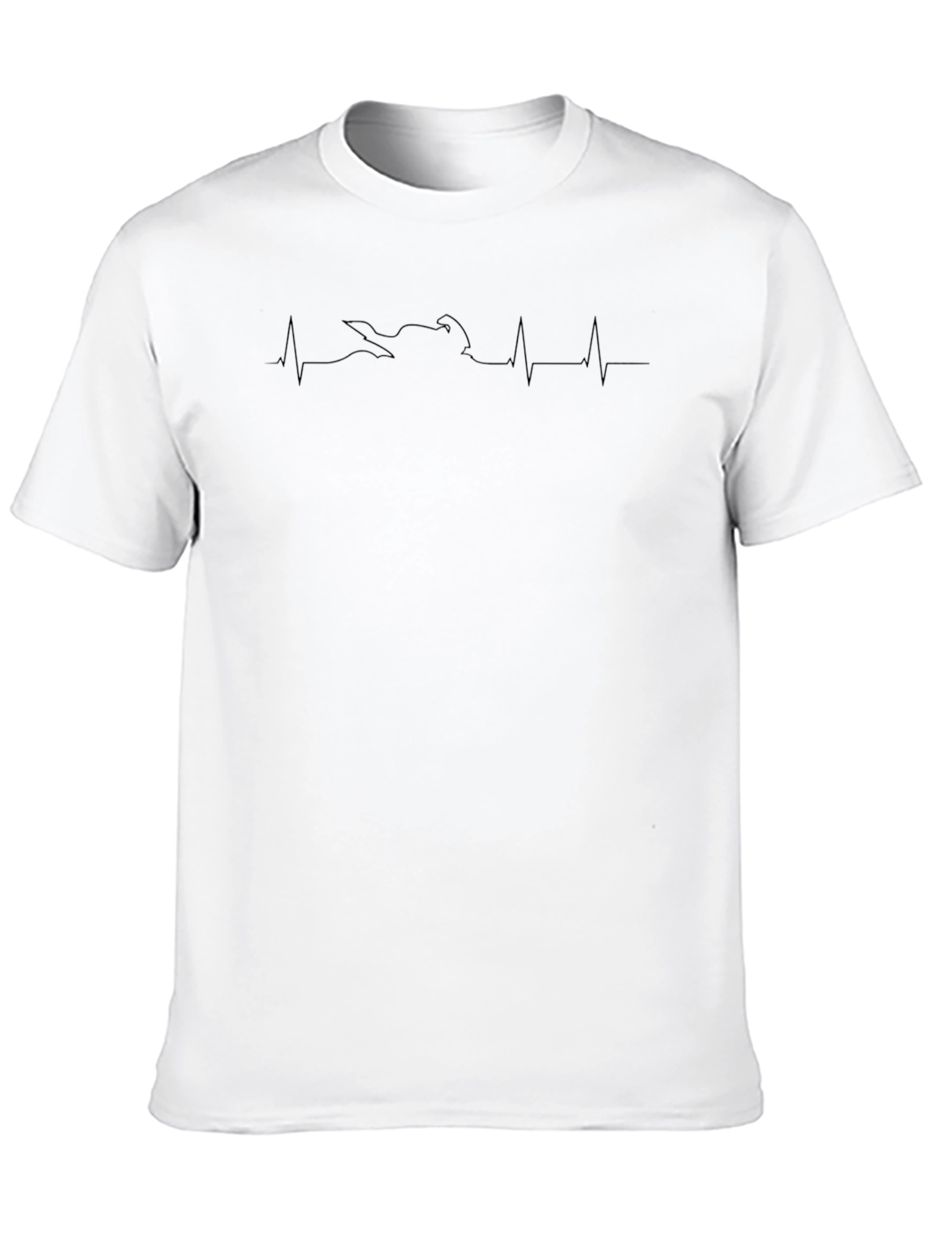 Motorcycle Heartbeat Graphic Tee - Ride in Style