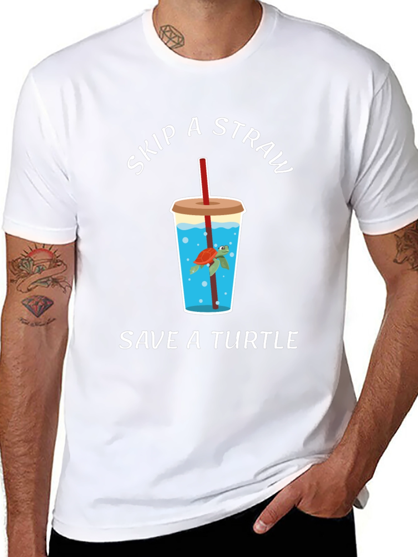 Skip a Straw Save a Turtle Graphic Tee