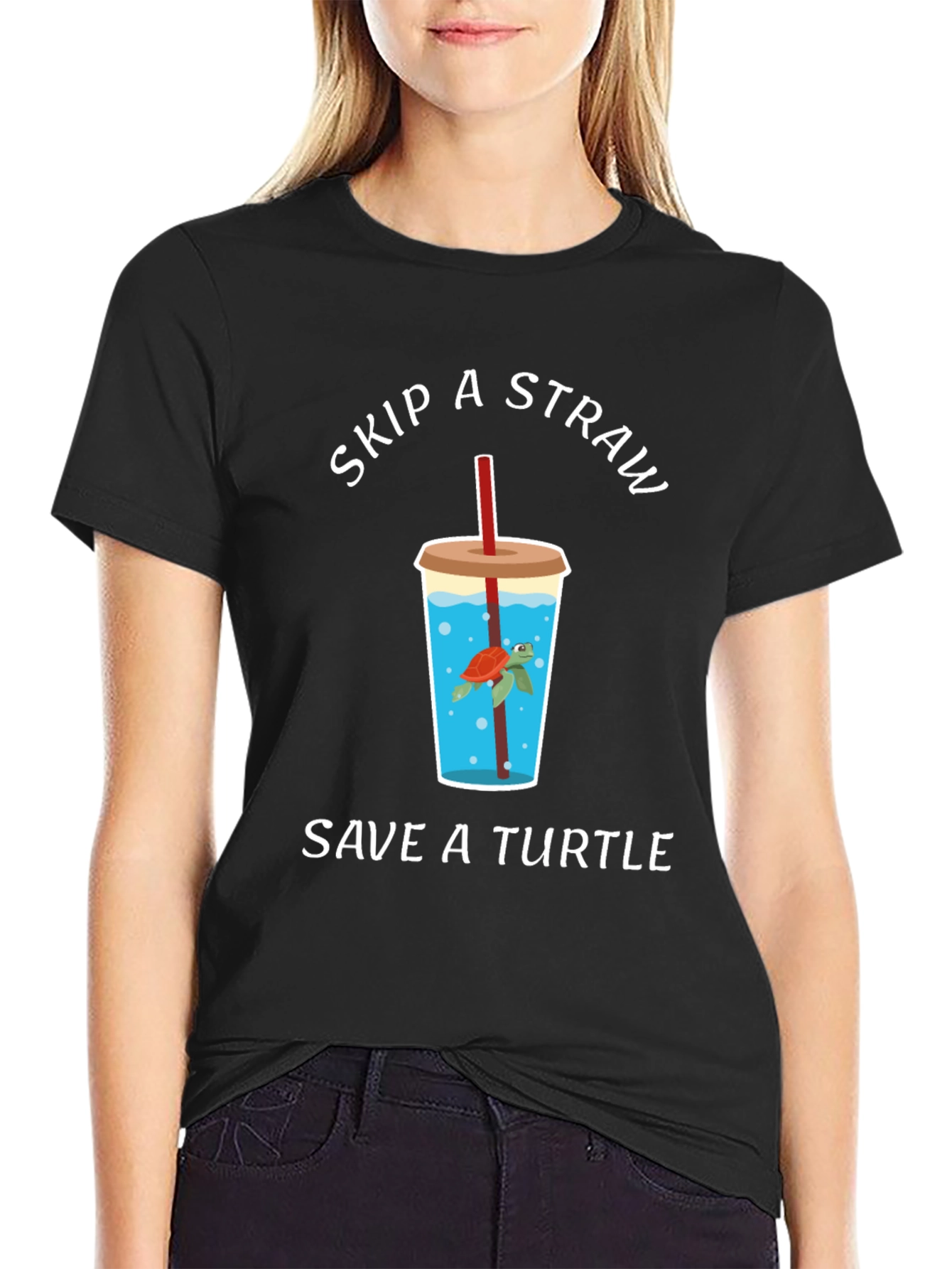 Skip a Straw Save a Turtle Graphic Tee