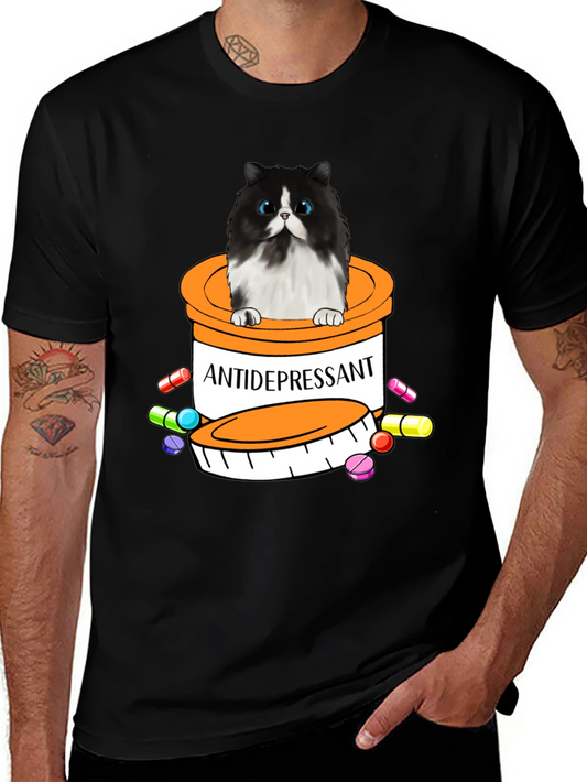 Antidepressant Cat T-Shirt - Funny Novelty Tee