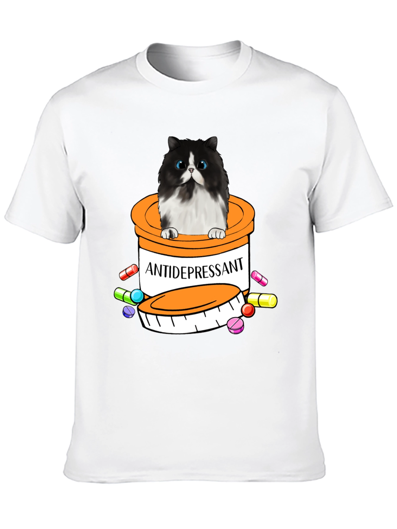 Antidepressant Cat T-Shirt - Funny Novelty Tee