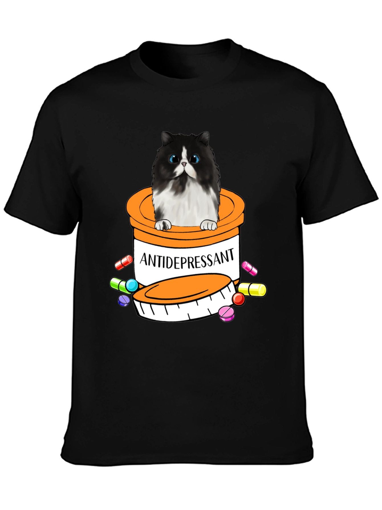 Antidepressant Cat T-Shirt - Funny Novelty Tee