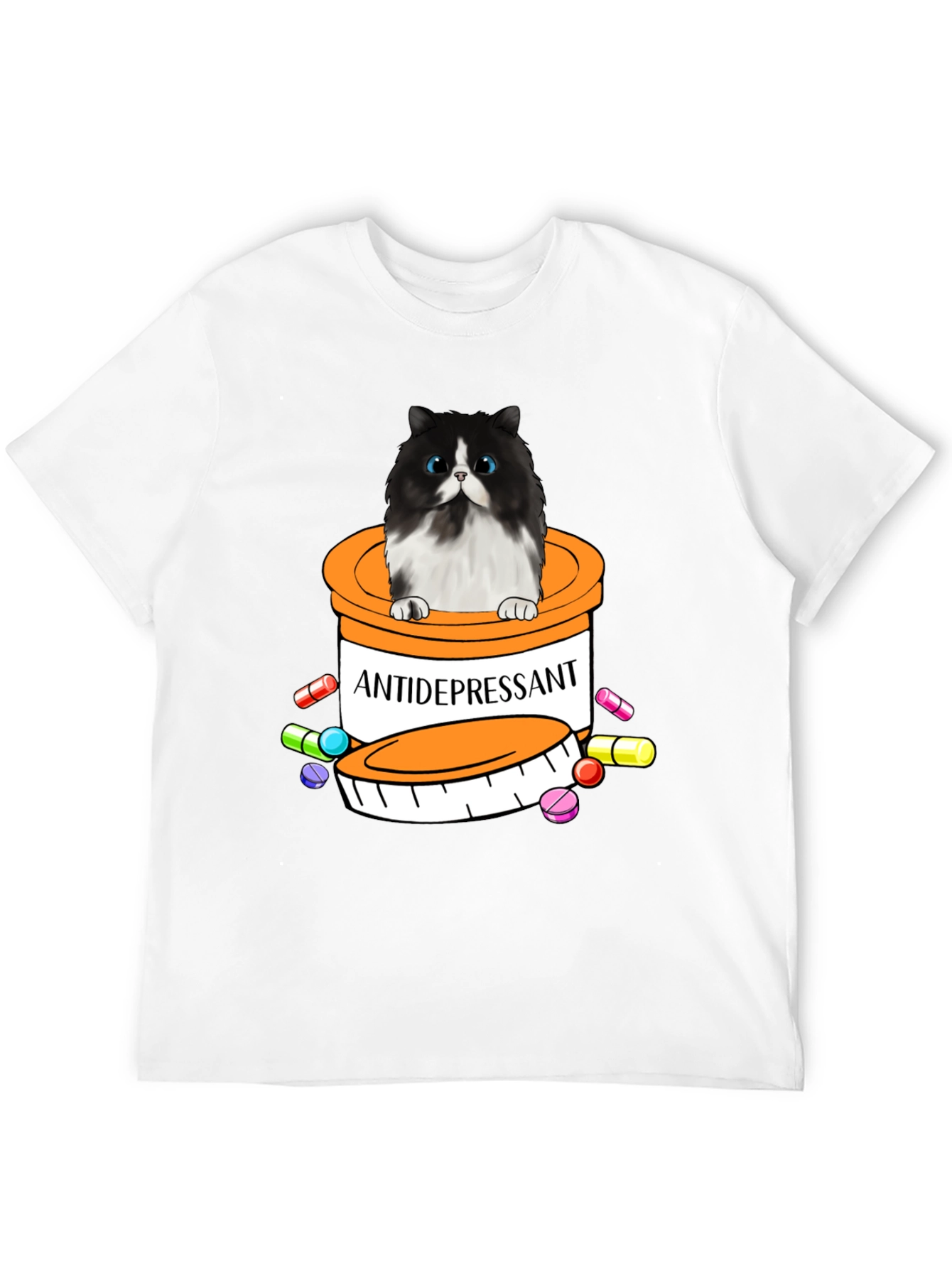 Antidepressant Cat T-Shirt - Funny Novelty Tee