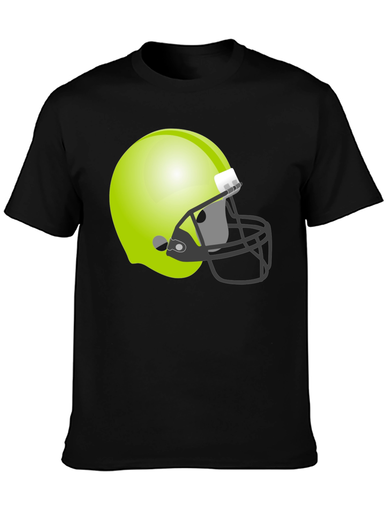 Mens Black T-Shirt with Football Helmet Graphic