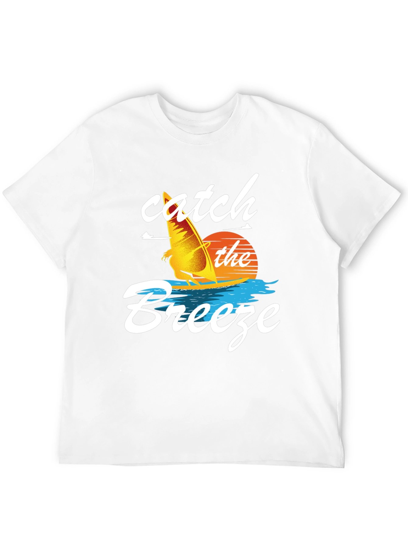Catch the Breeze Graphic Tee - Windsurfing Design