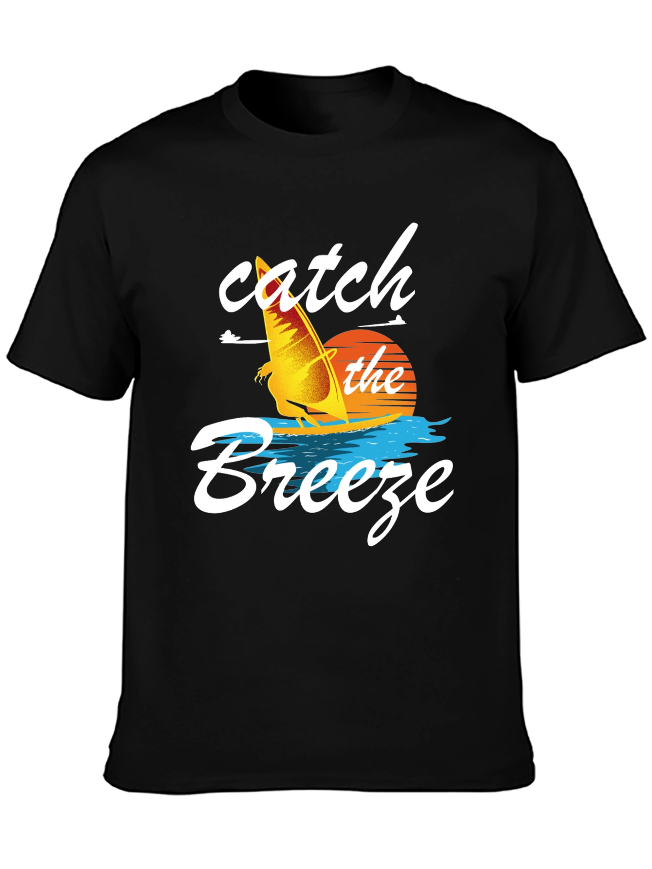 Catch the Breeze Graphic Tee - Windsurfing Design