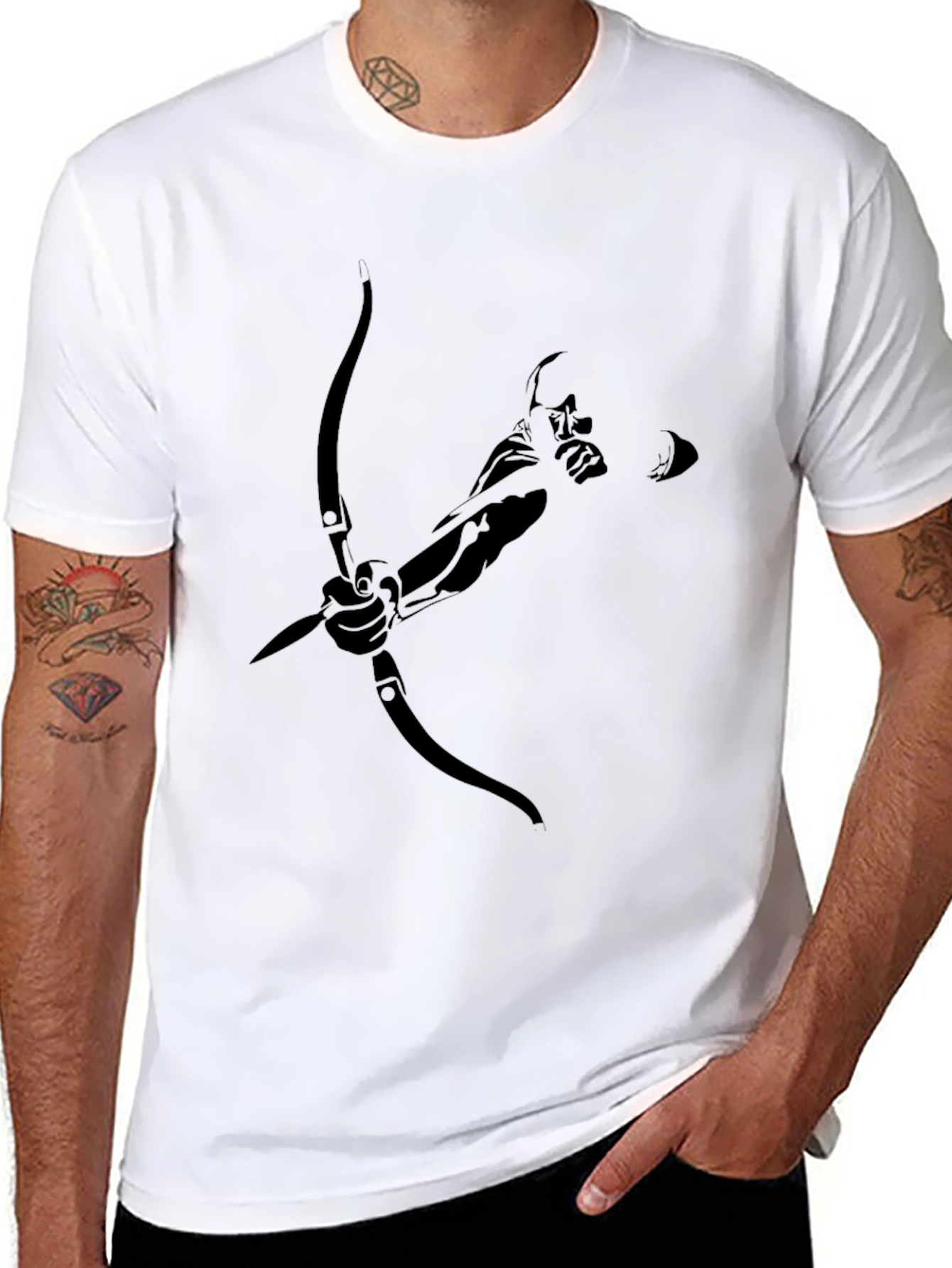 Archer Graphic Tee - Black Cotton T-Shirt