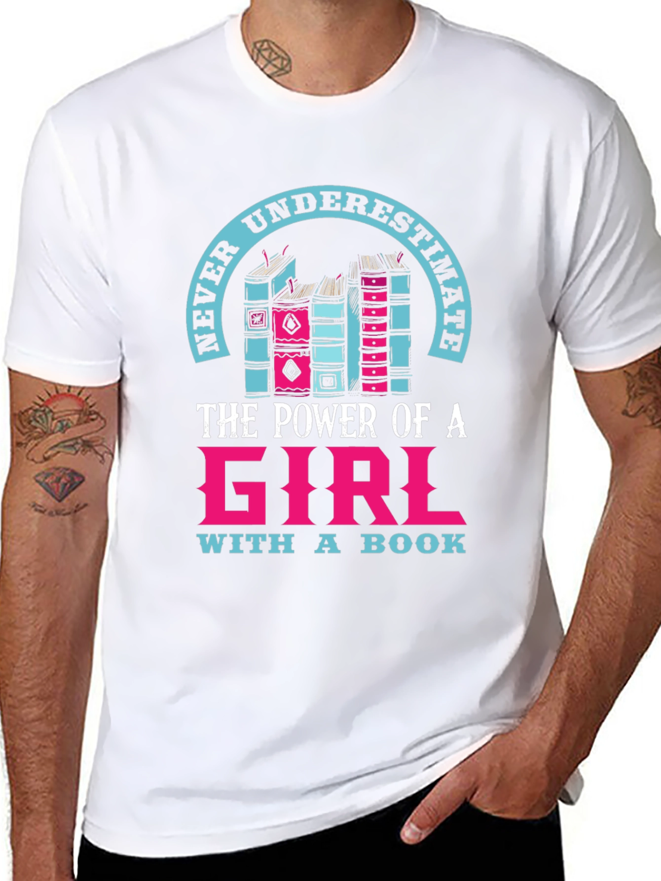 Never Underestimate a Girl with a Book T-Shirt