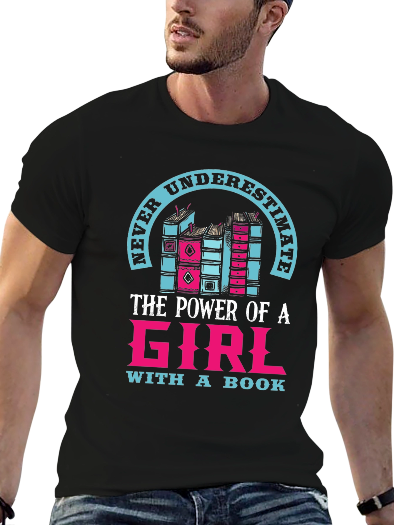 Never Underestimate a Girl with a Book T-Shirt