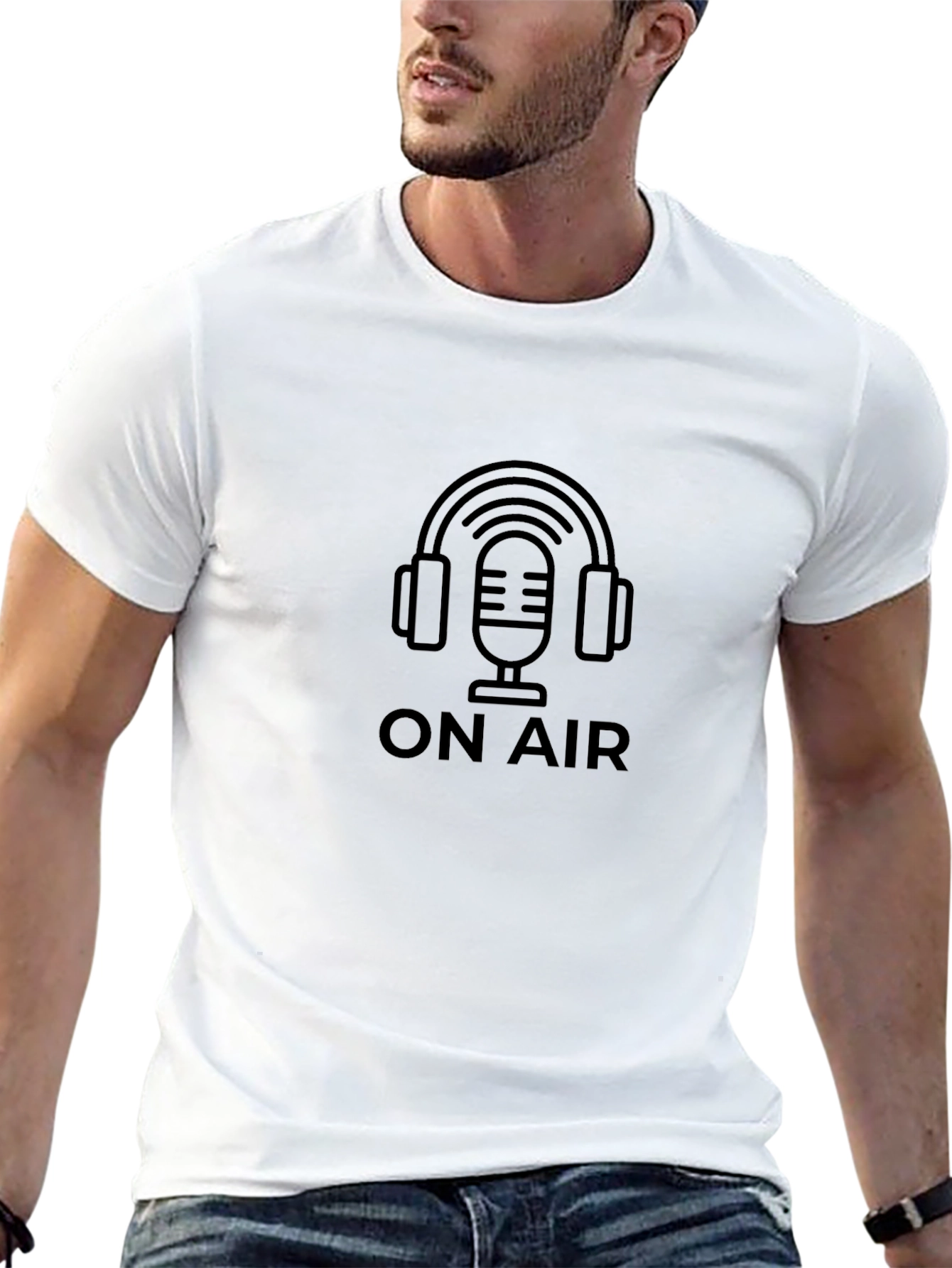 On Air Podcast T-Shirt - Black Graphic Tee