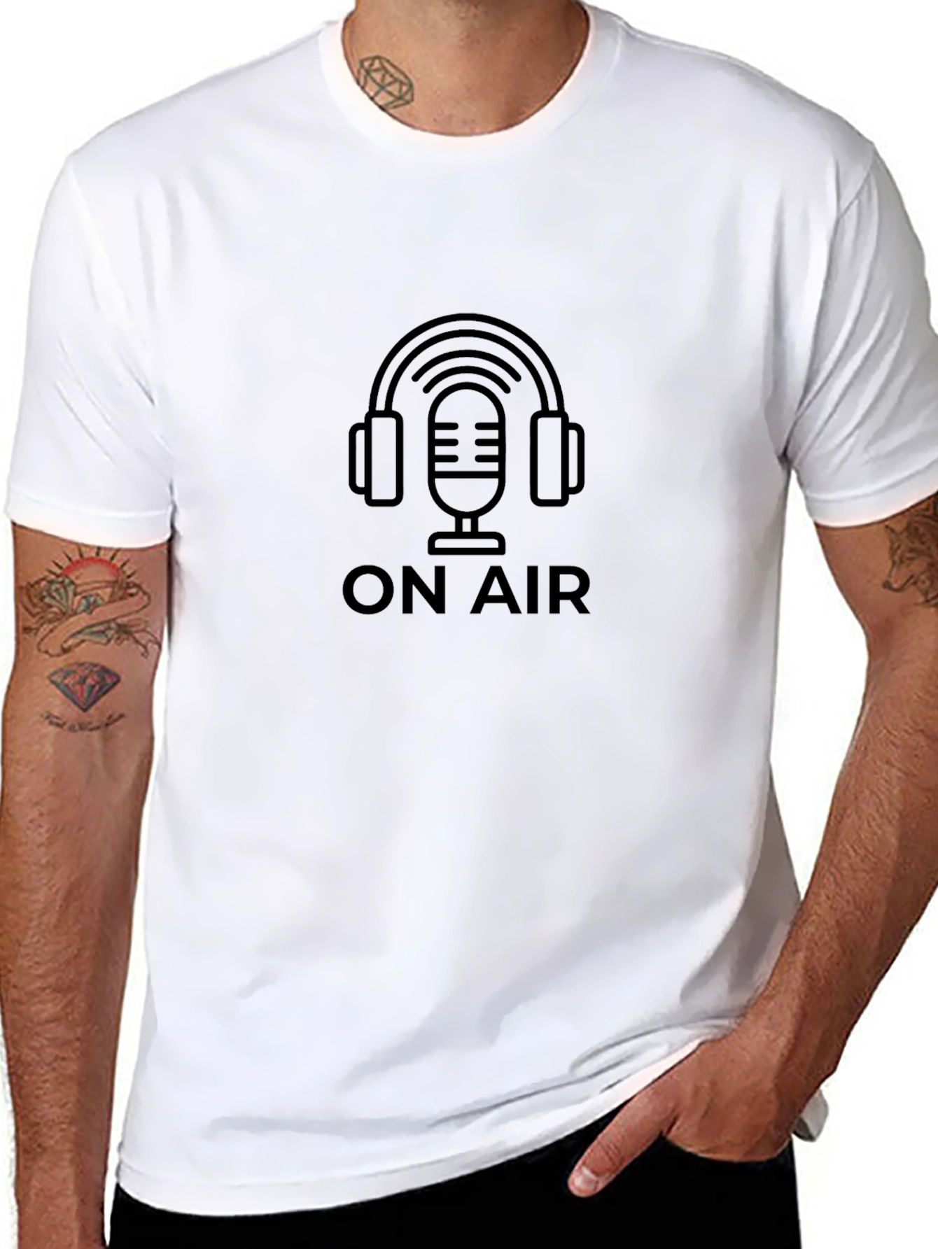 On Air Podcast T-Shirt - Black Graphic Tee