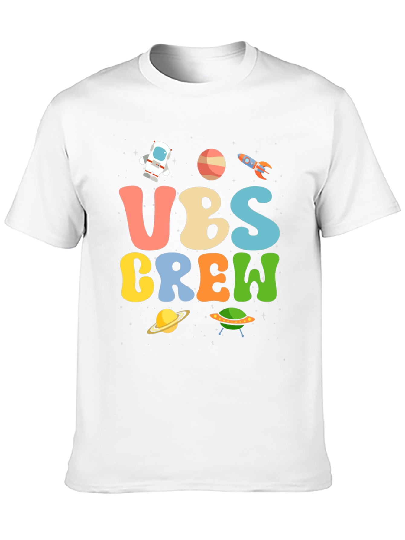 Space-Themed UBS Crew Graphic T-Shirt
