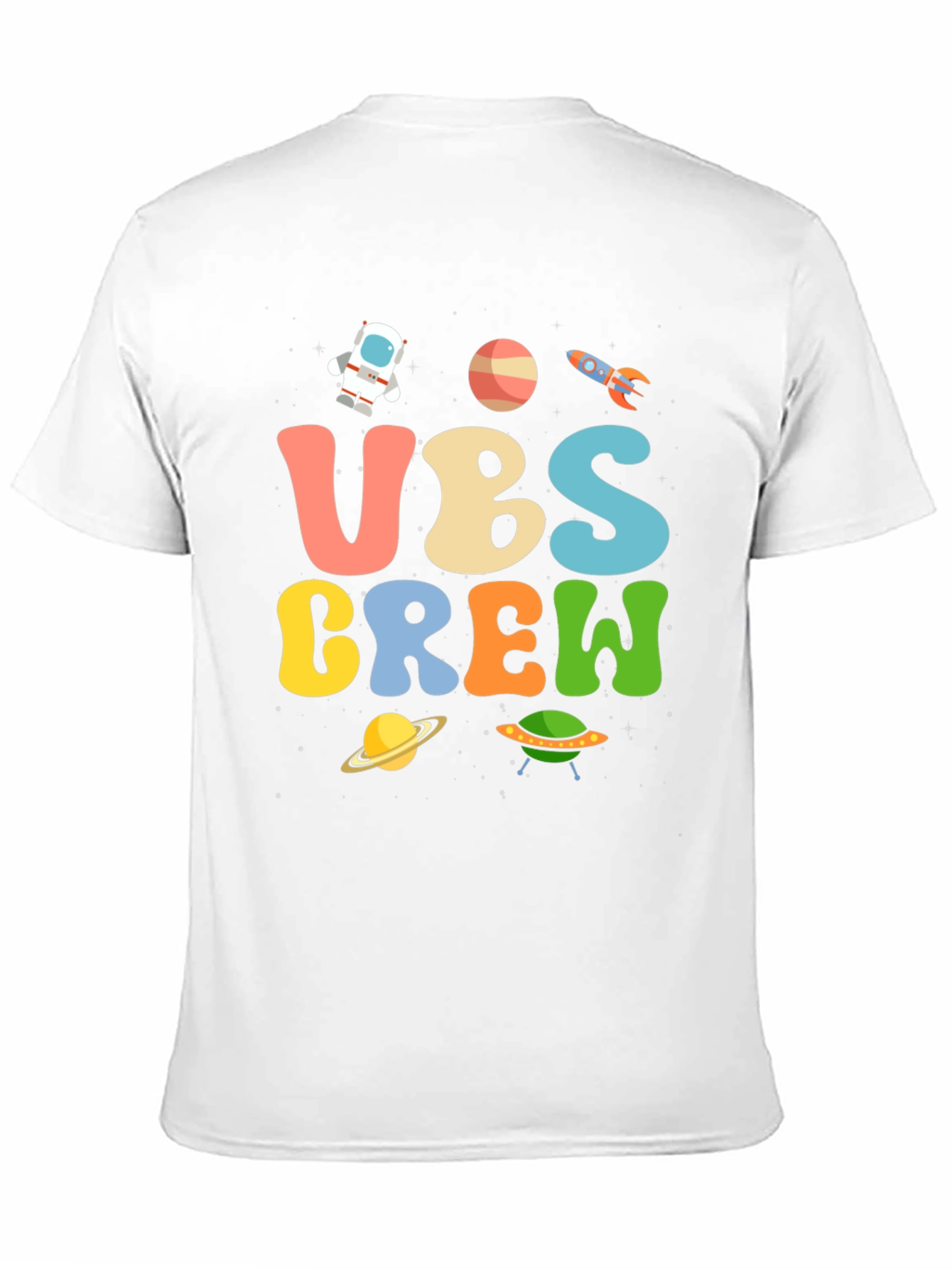 Space-Themed UBS Crew Graphic T-Shirt