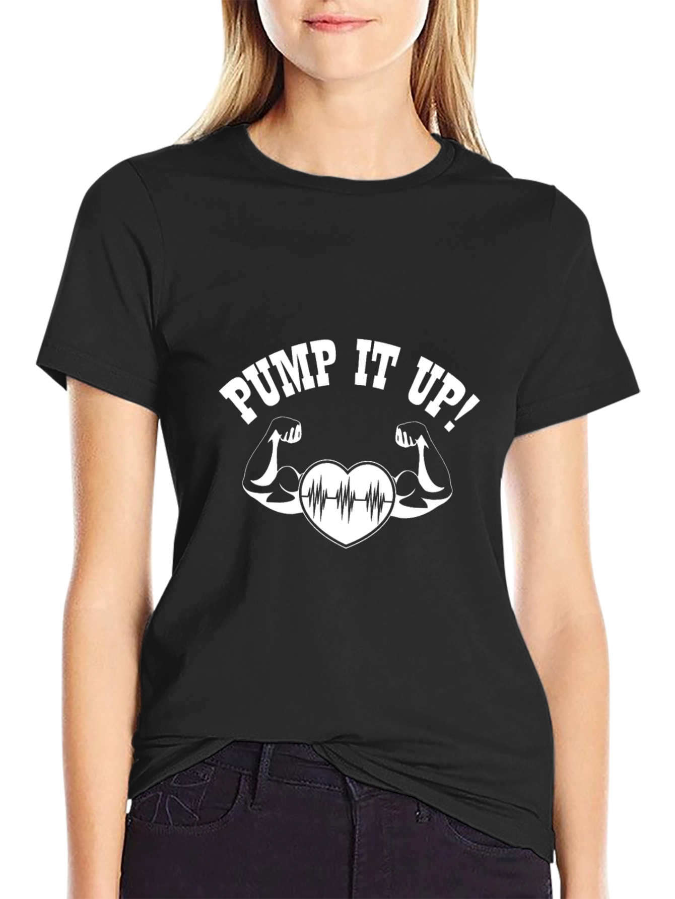Pump It Up T-Shirt: Heart & Muscle Power