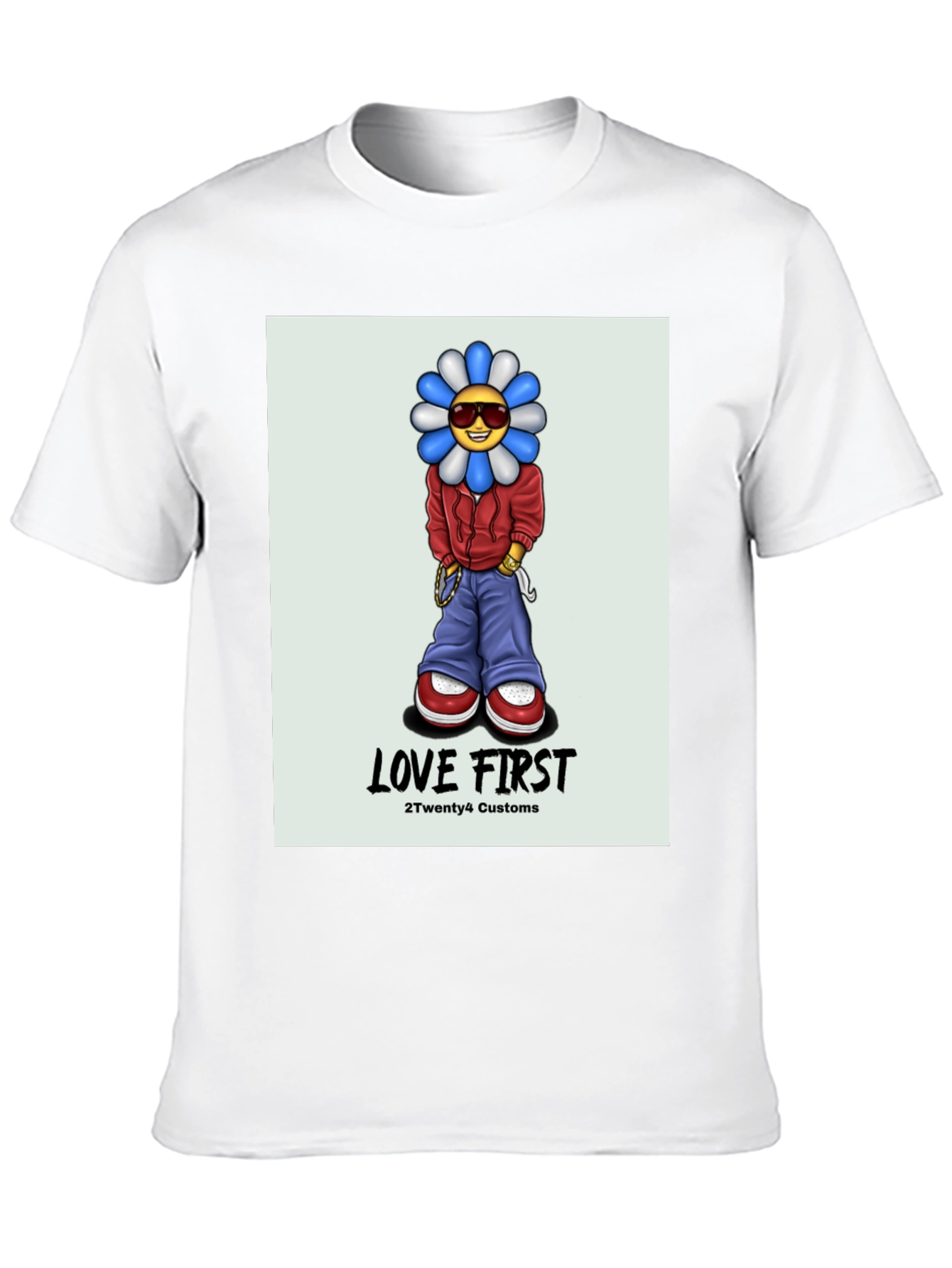 Love First Graphic Tee - Black Cotton T-Shirt