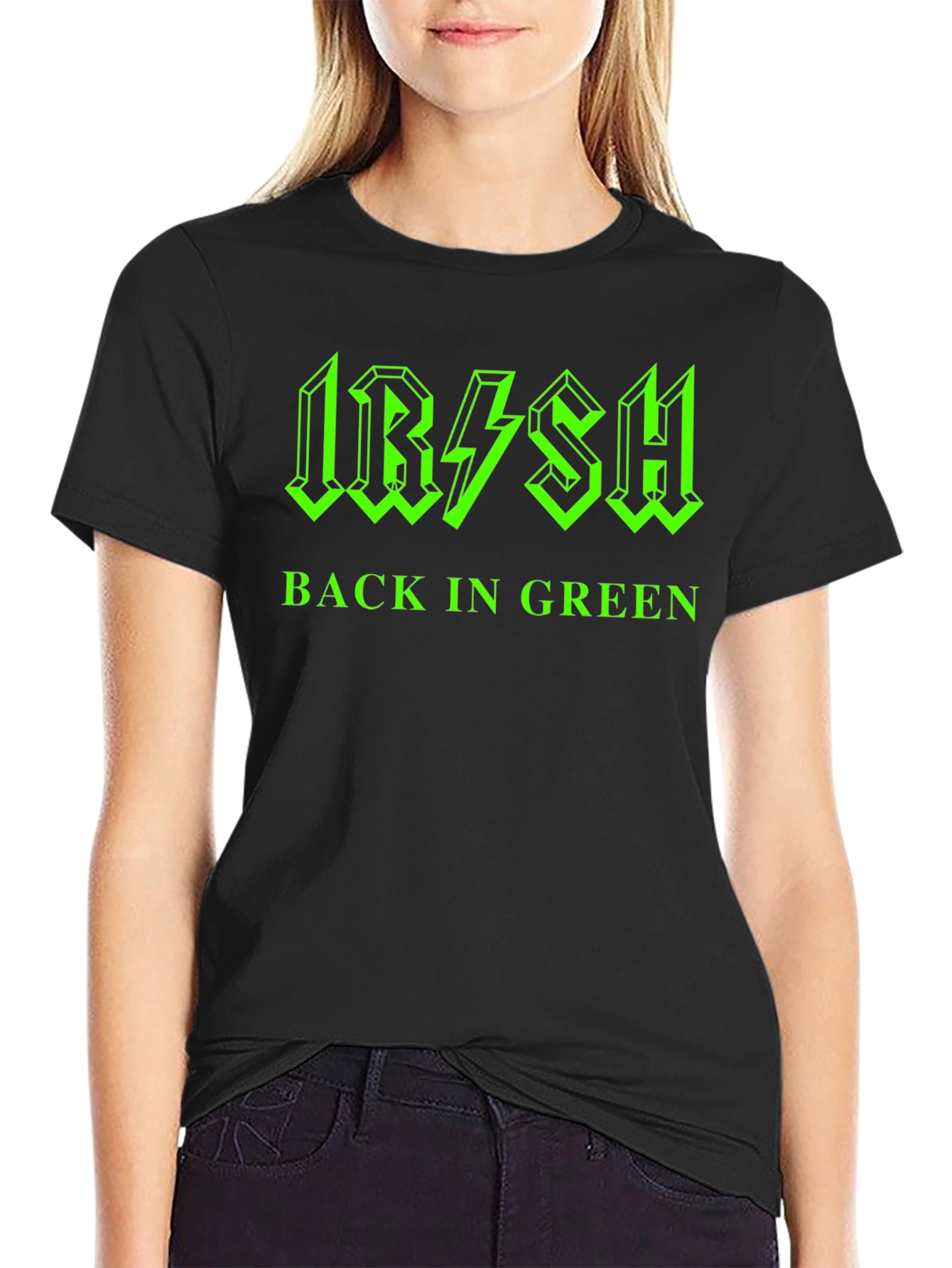 Irish Back in Green Black T-Shirt
