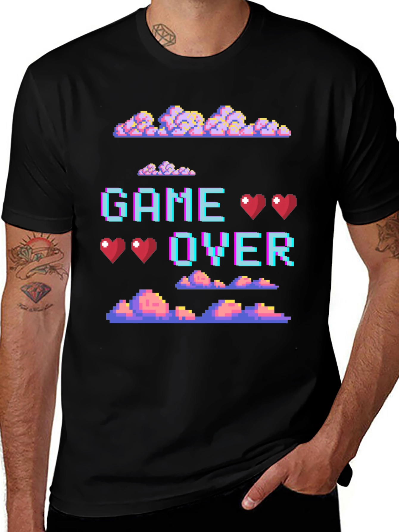 Retro Pixel Game Over Graphic Tee