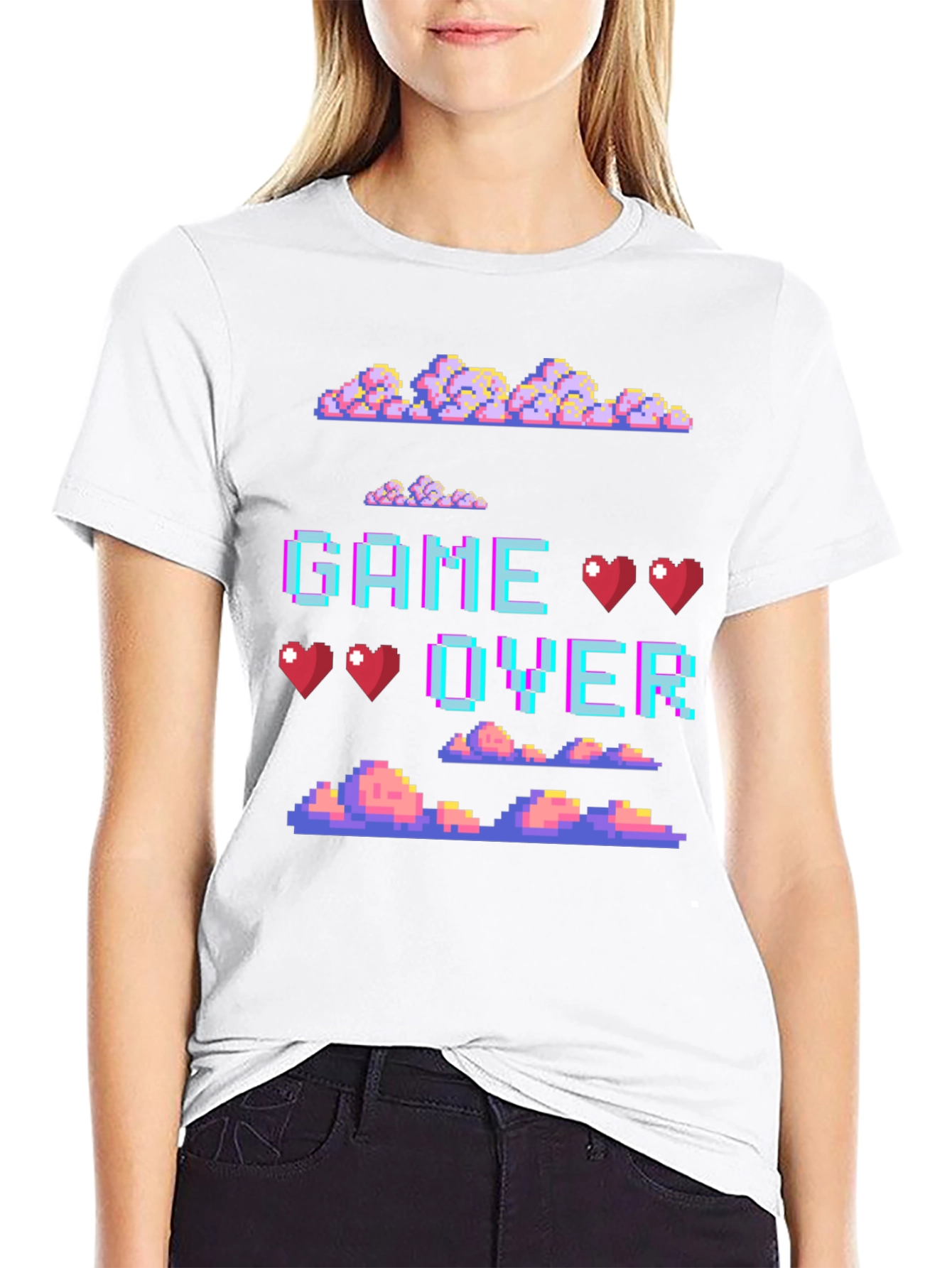 Retro Pixel Game Over Graphic Tee