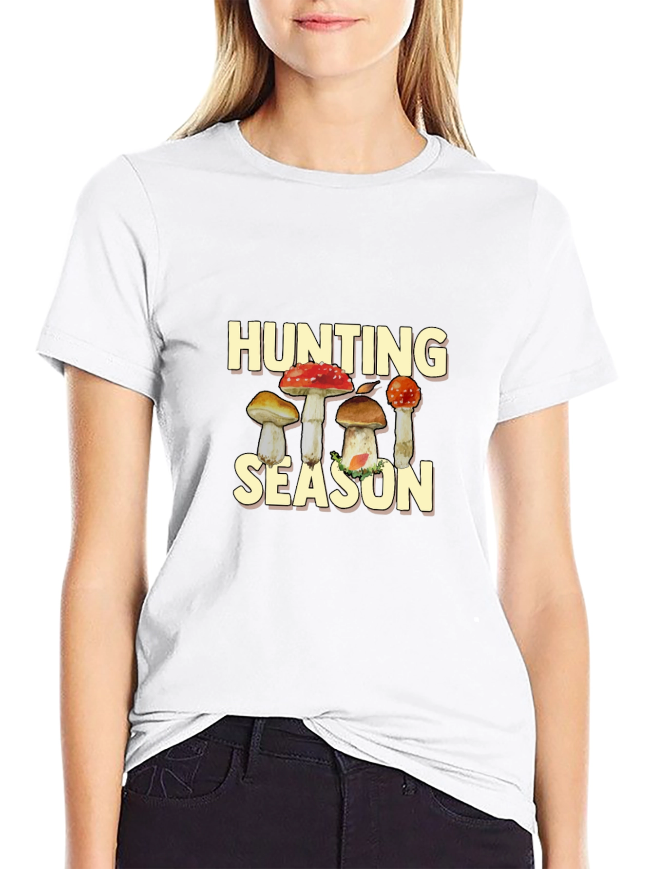 Hunting Season Mushroom Graphic Tee - Black