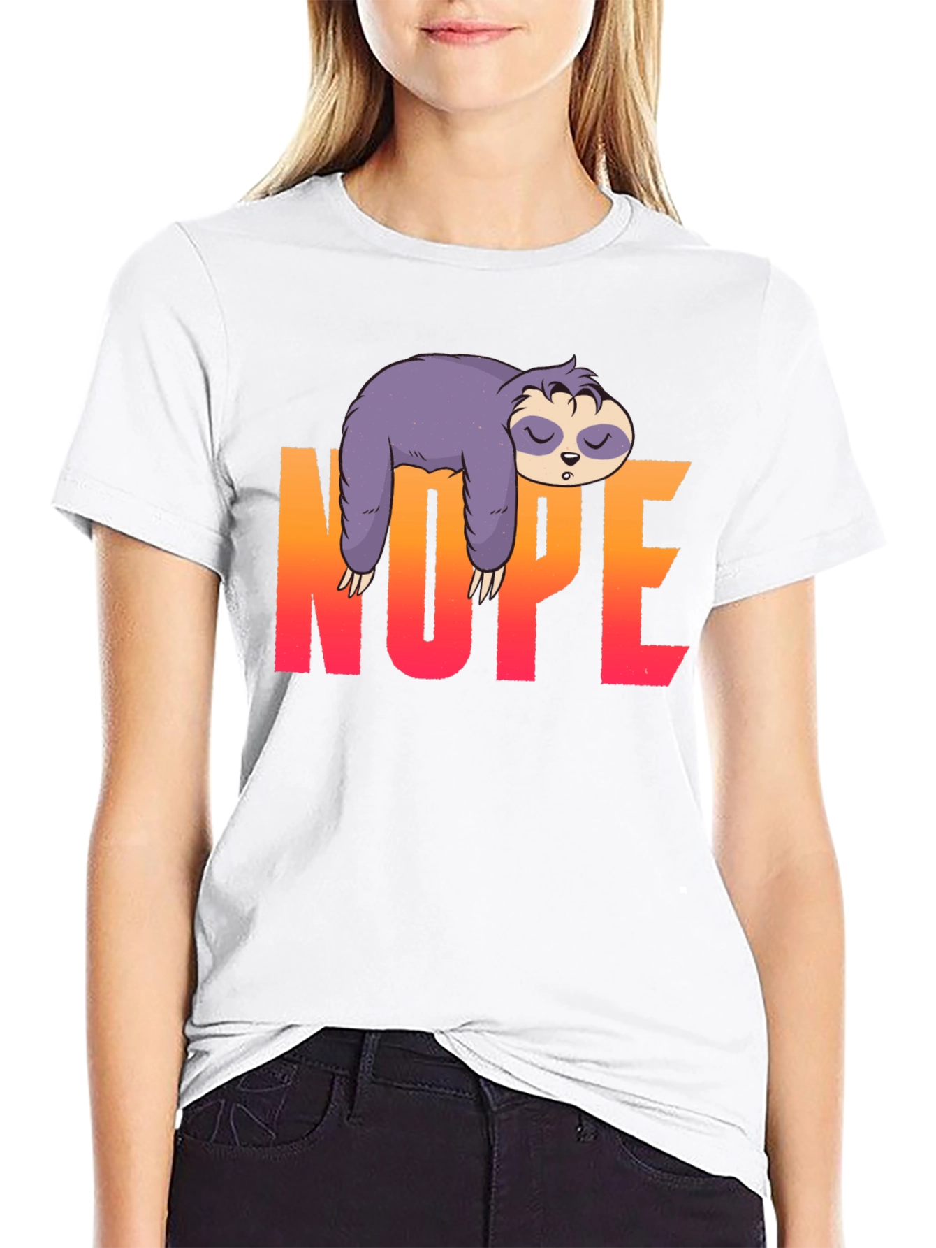 Nope Sloth Graphic T-Shirt - Lazy Days