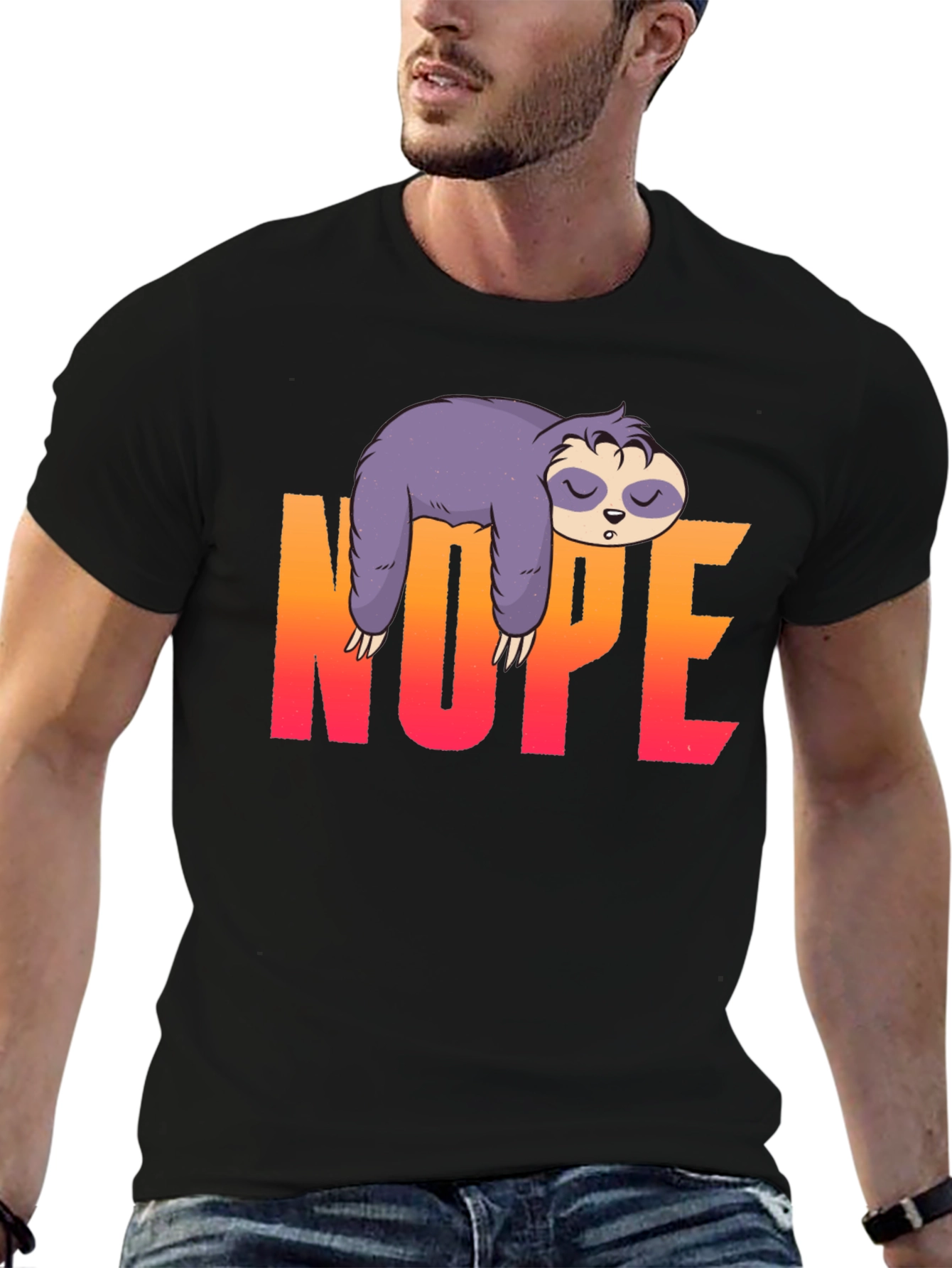 Nope Sloth Graphic T-Shirt - Lazy Days