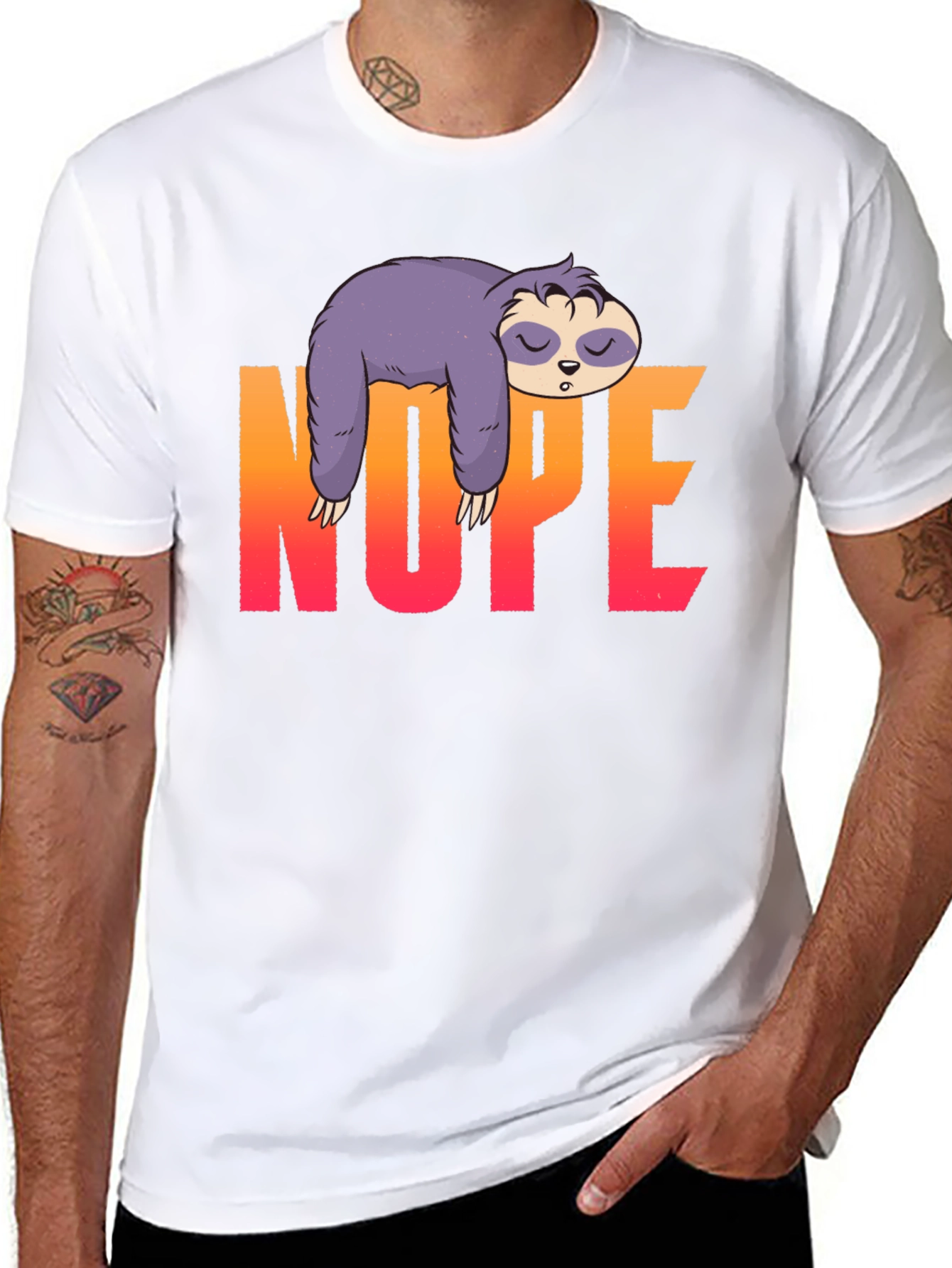 Nope Sloth Graphic T-Shirt - Lazy Days