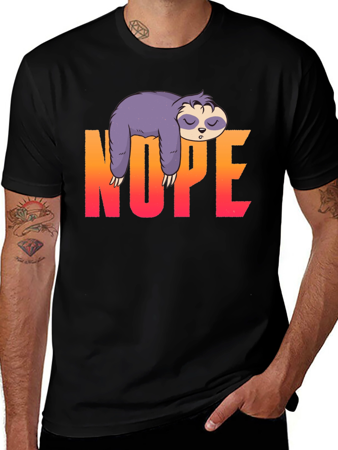 Nope Sloth Graphic T-Shirt - Lazy Days