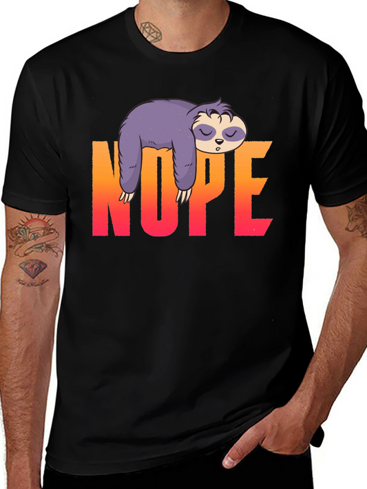 Nope Sloth Graphic T-Shirt - Lazy Days