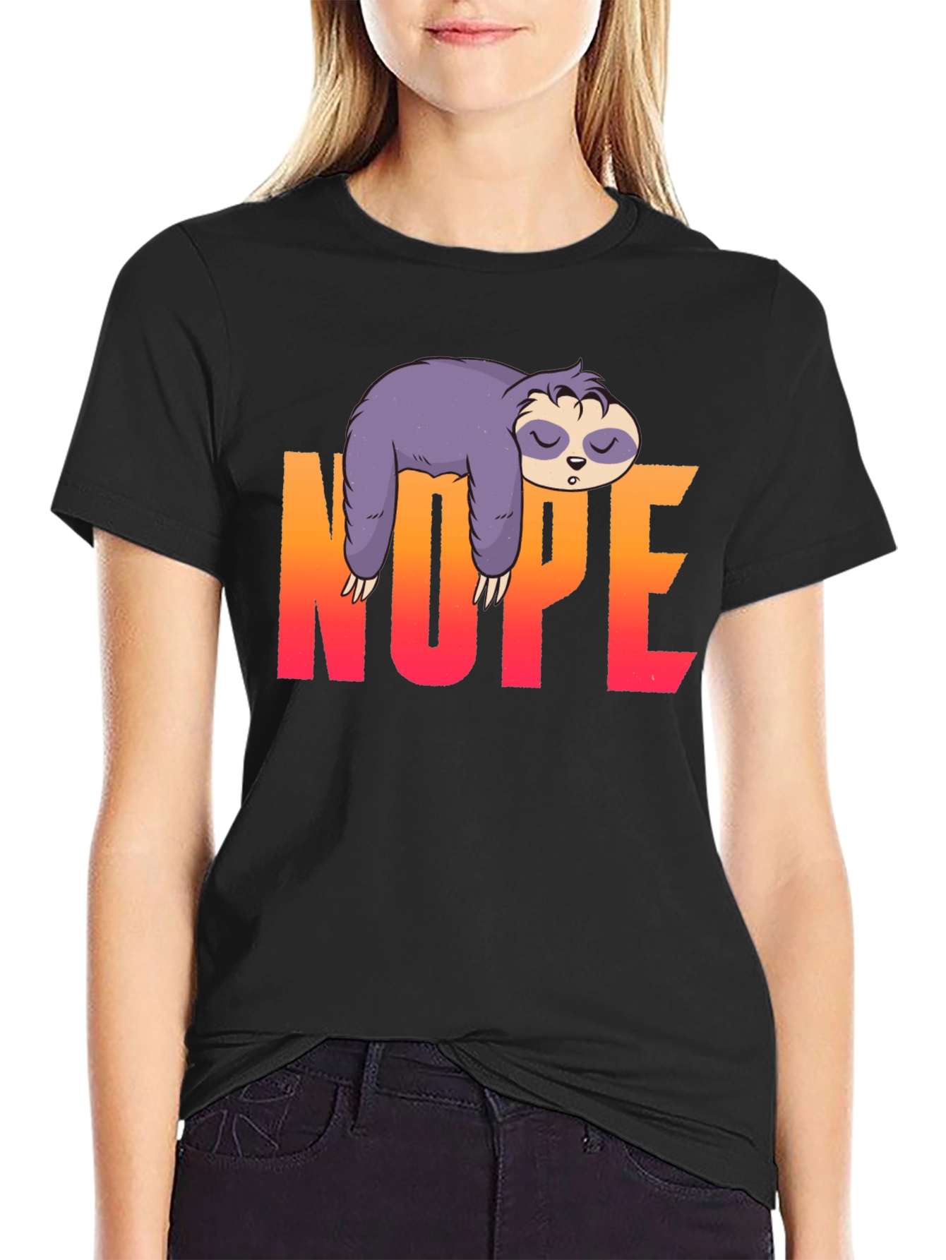 Nope Sloth Graphic T-Shirt - Lazy Days