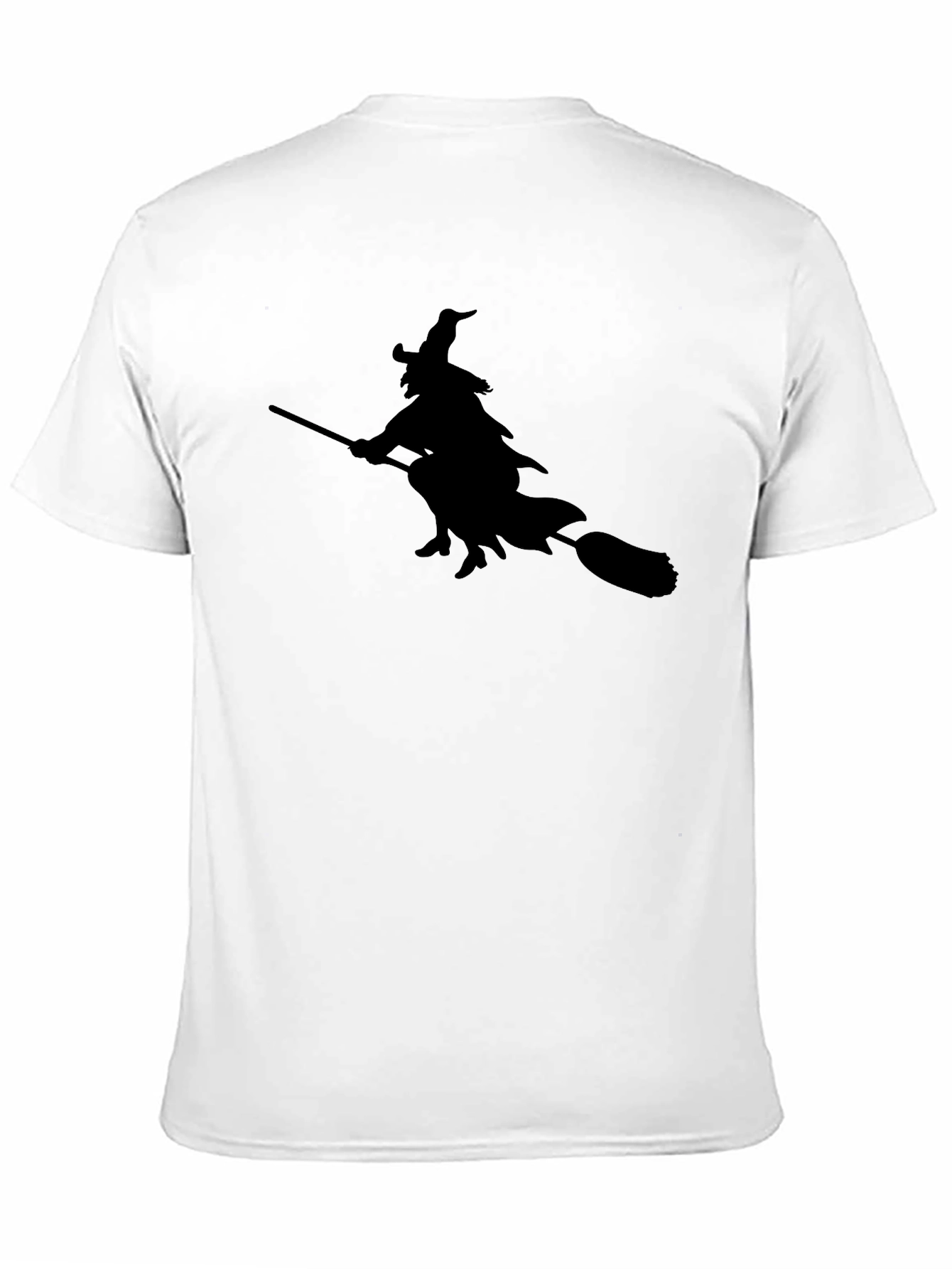 Witch on Broom T-Shirt - Black Tee