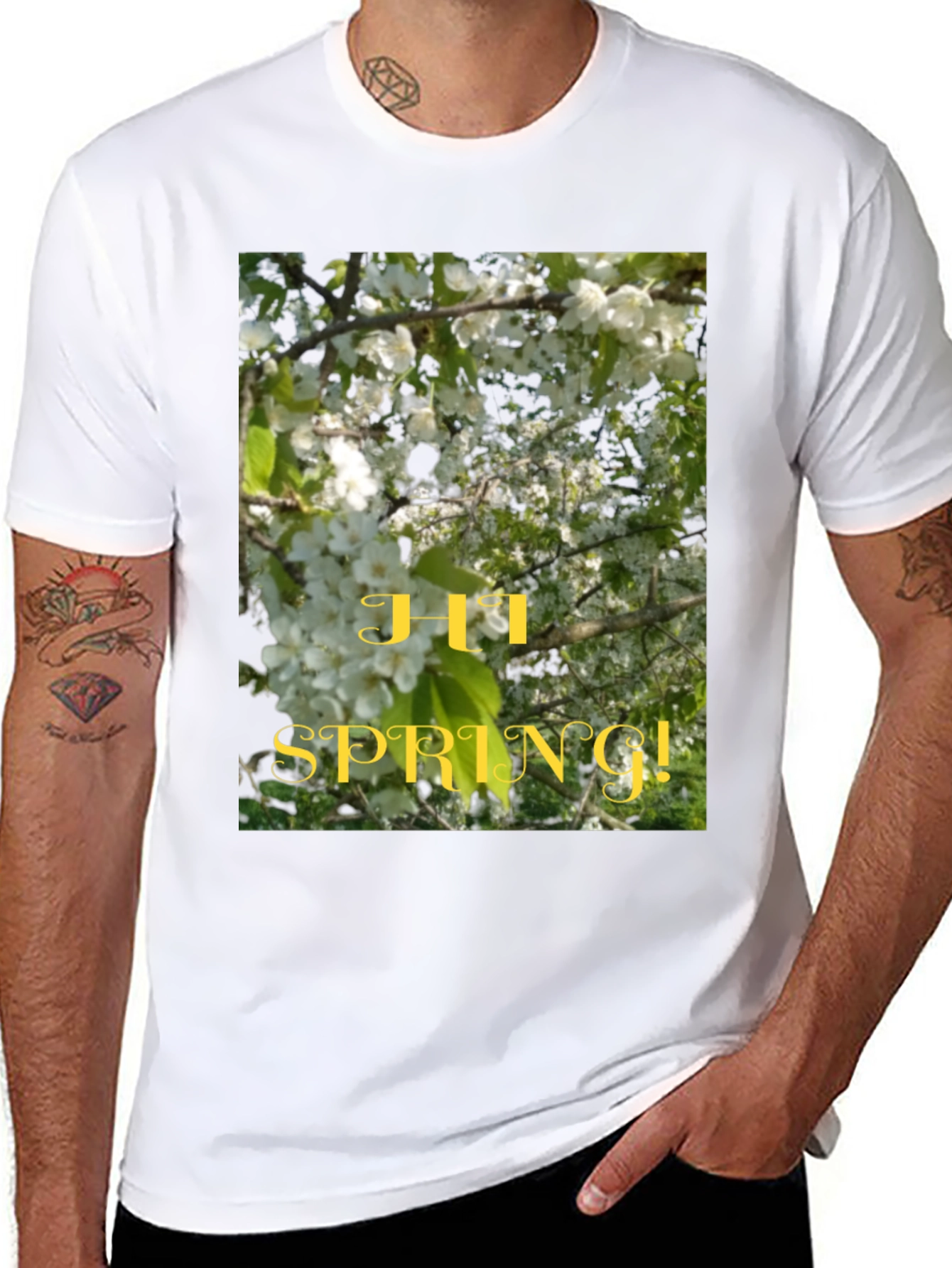 Hi Spring! Graphic Tee - Nature Inspired Design