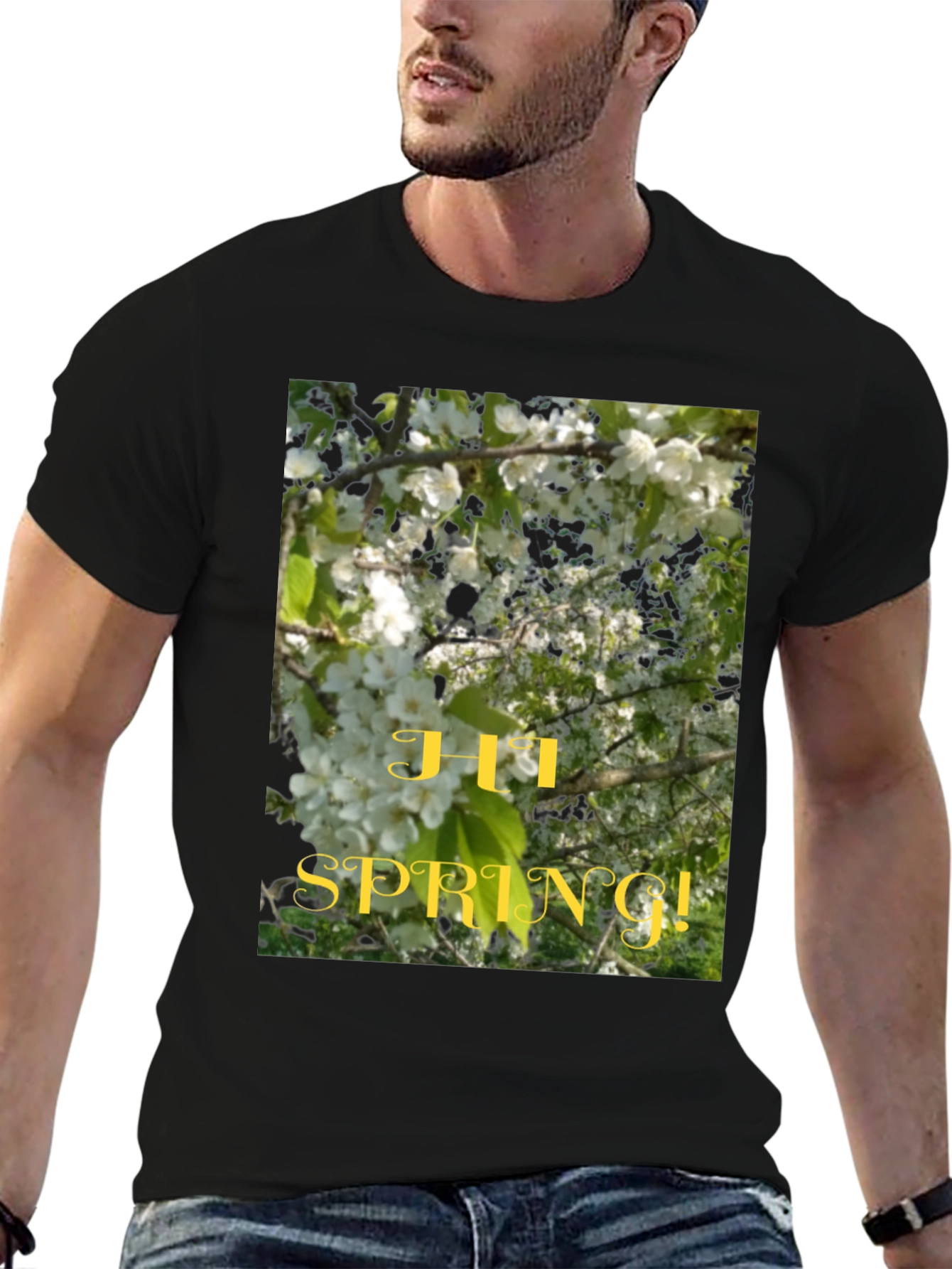 Hi Spring! Graphic Tee - Nature Inspired Design