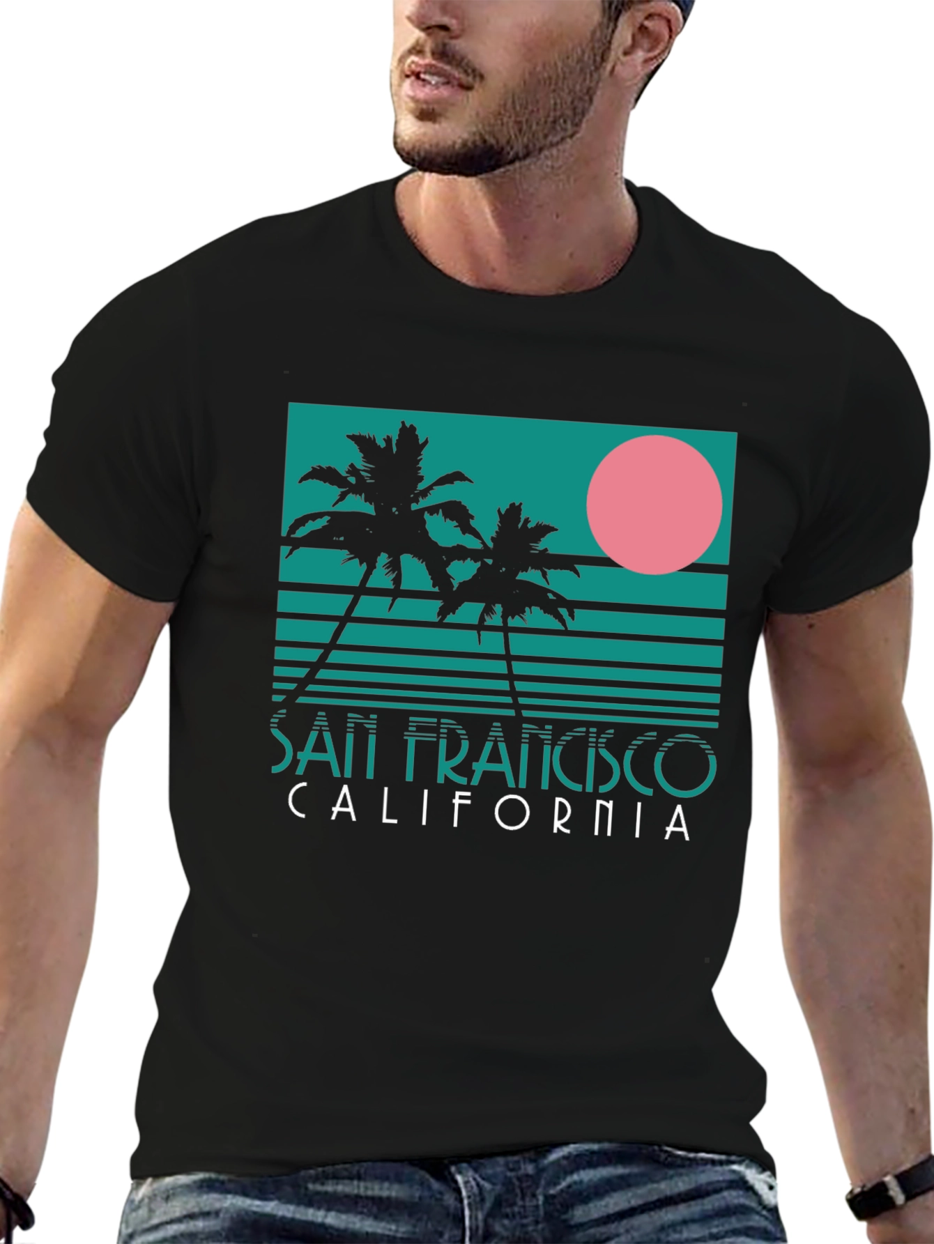 San Francisco California Palm Tree Retro T-Shirt