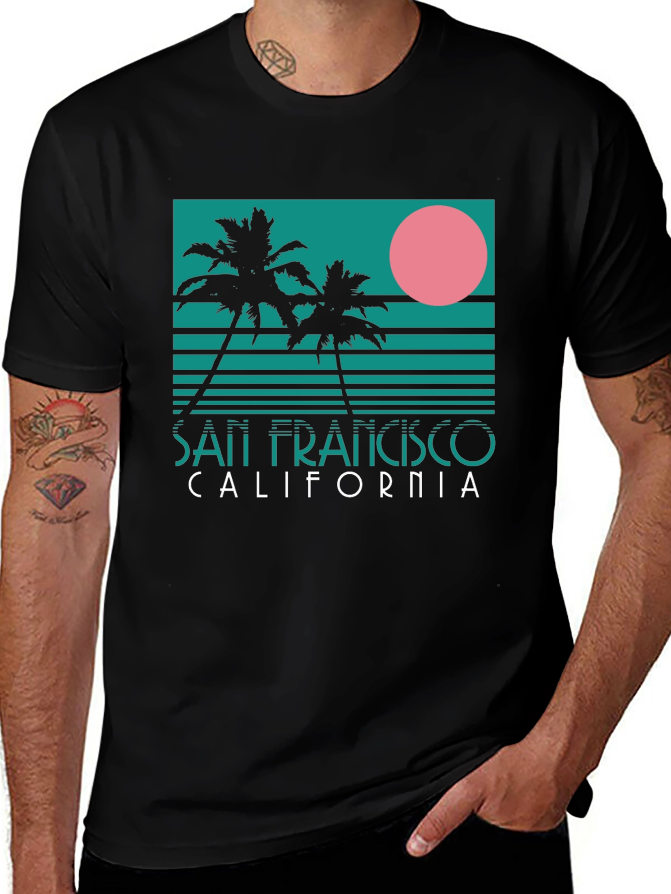 San Francisco California Palm Tree Retro T-Shirt