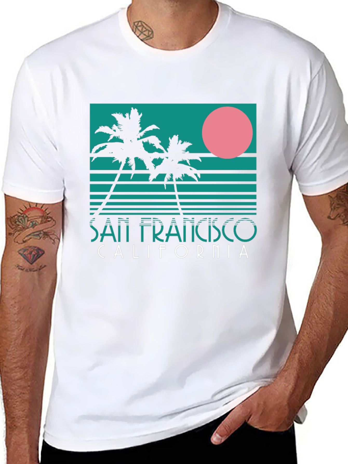 San Francisco California Palm Tree Retro T-Shirt