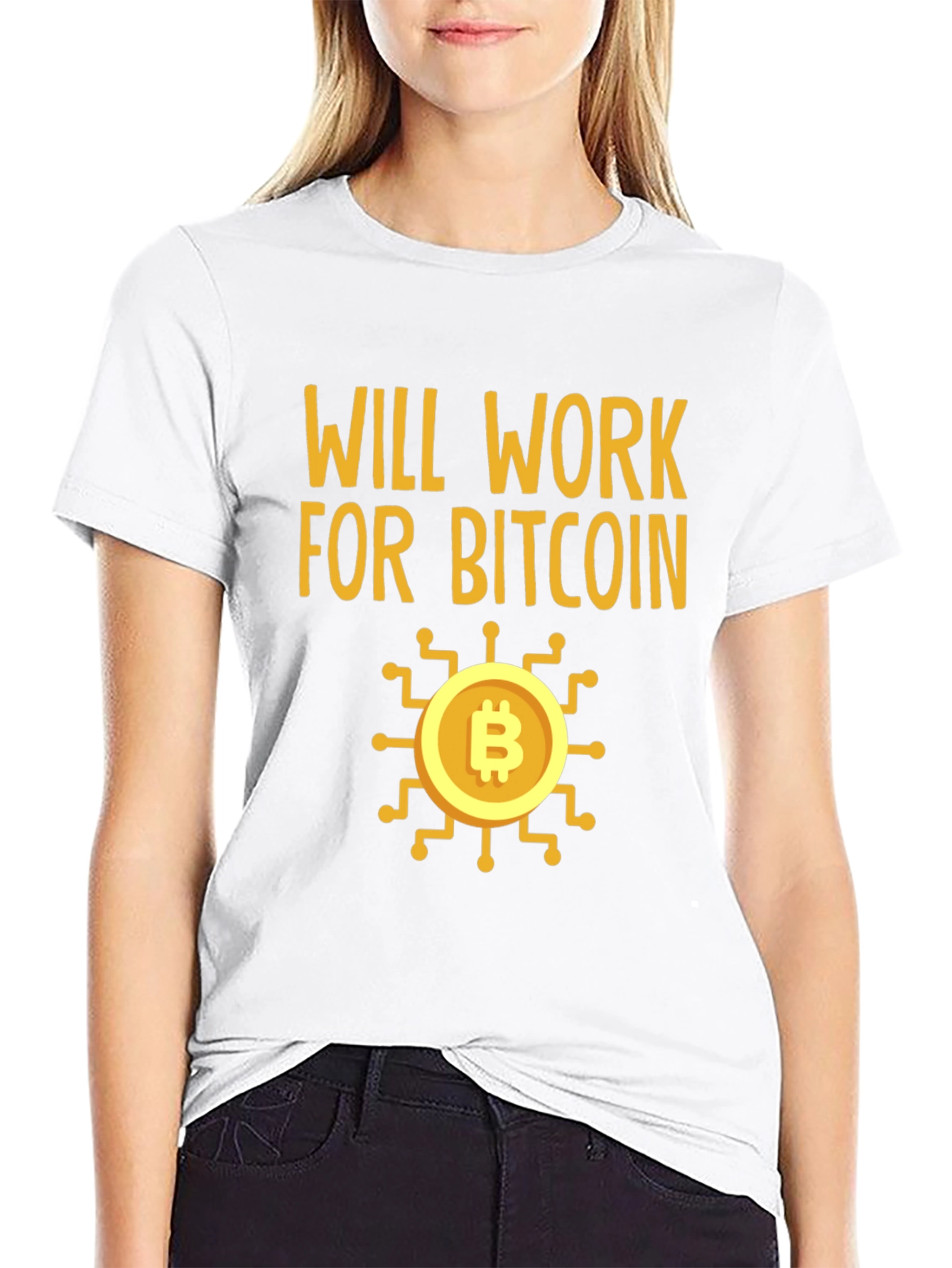 Will Work For Bitcoin Crypto Tee