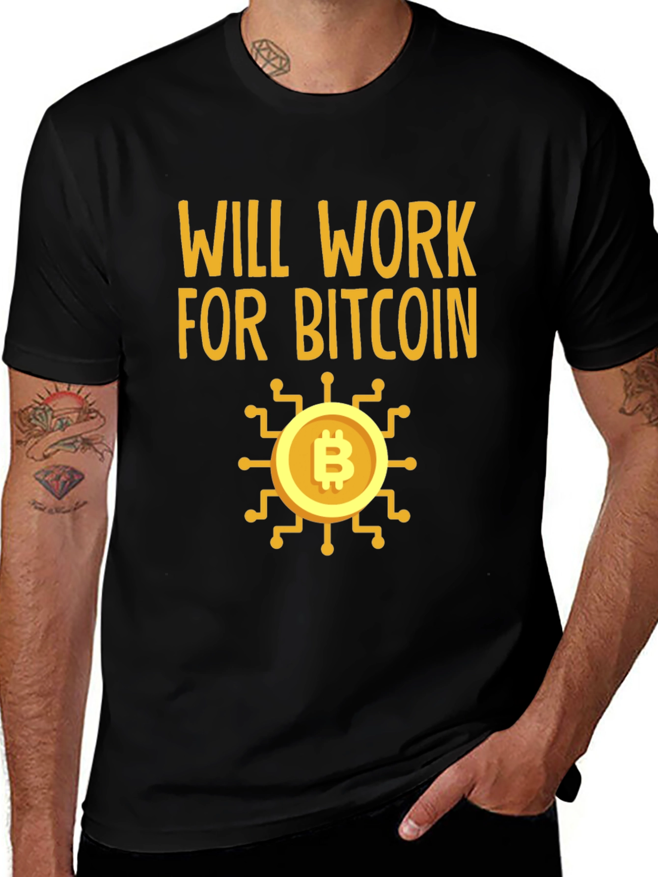 Will Work For Bitcoin Crypto Tee