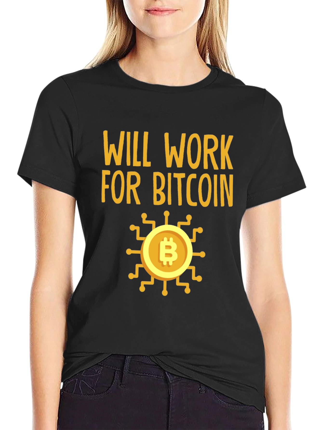 Will Work For Bitcoin Crypto Tee