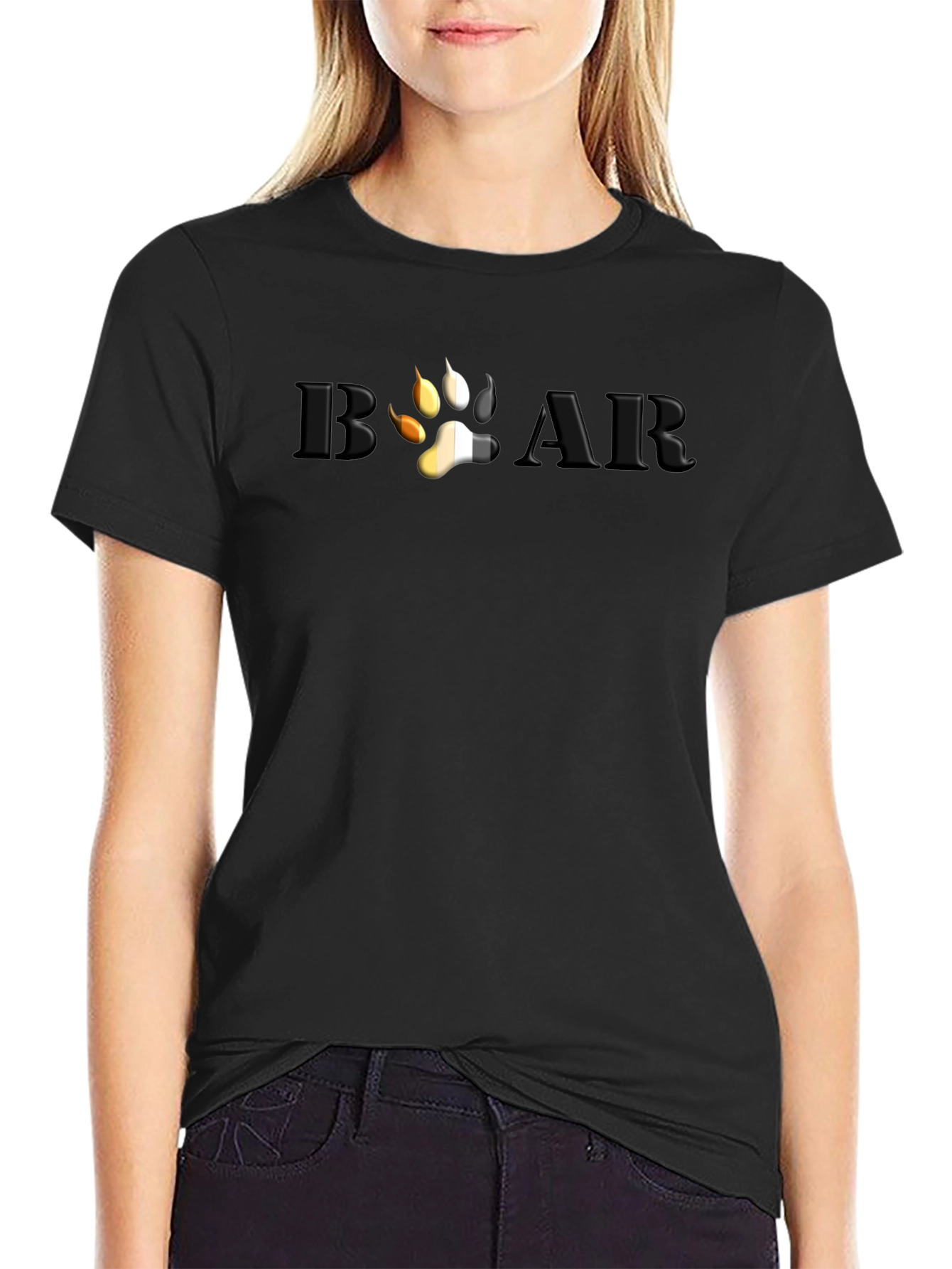 Bear Pride T-Shirt - Embossed Paw Print Design