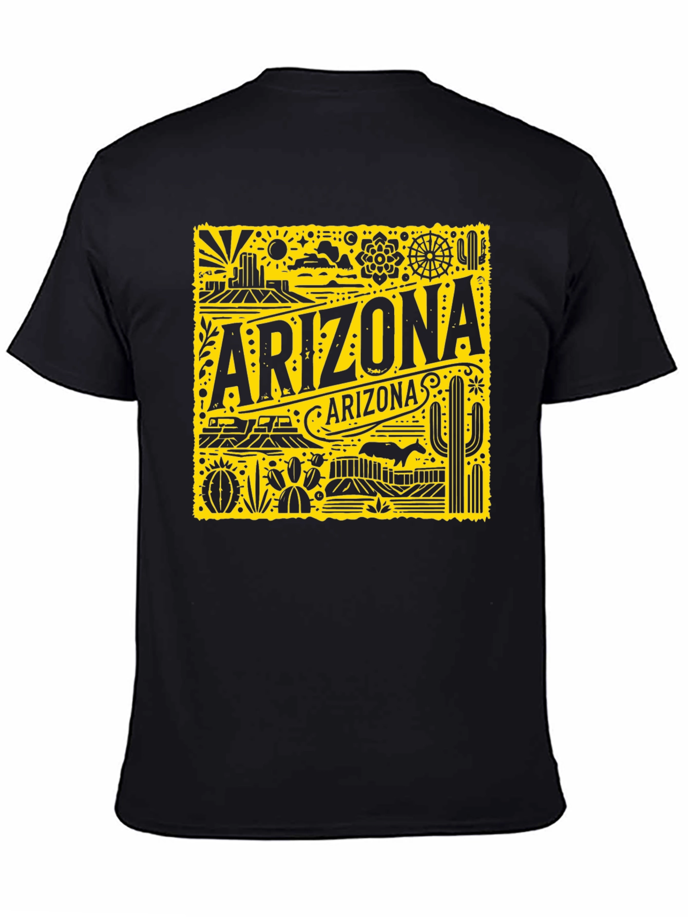 Arizona Graphic Print Black T-Shirt