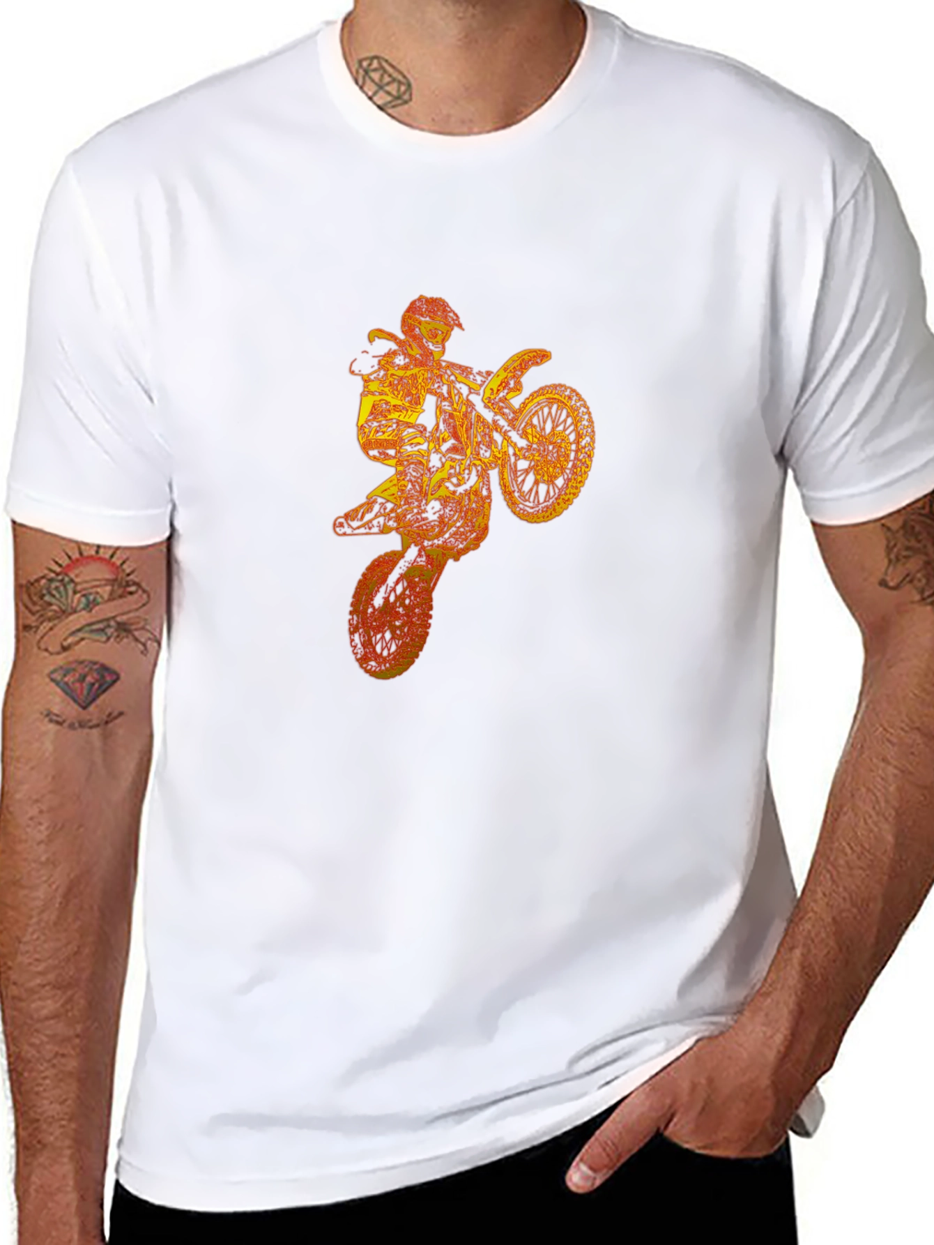 Motocross Rider Graphic Black T-Shirt